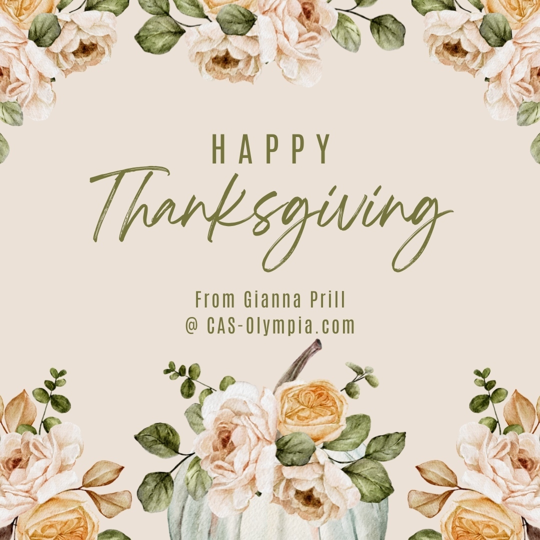 We are grateful for all the support we have received over the past 15 years in Olympia! Wishing you and yours a very Happy Thanksgiving! The clinic will be closed Thurs and Fri this week.