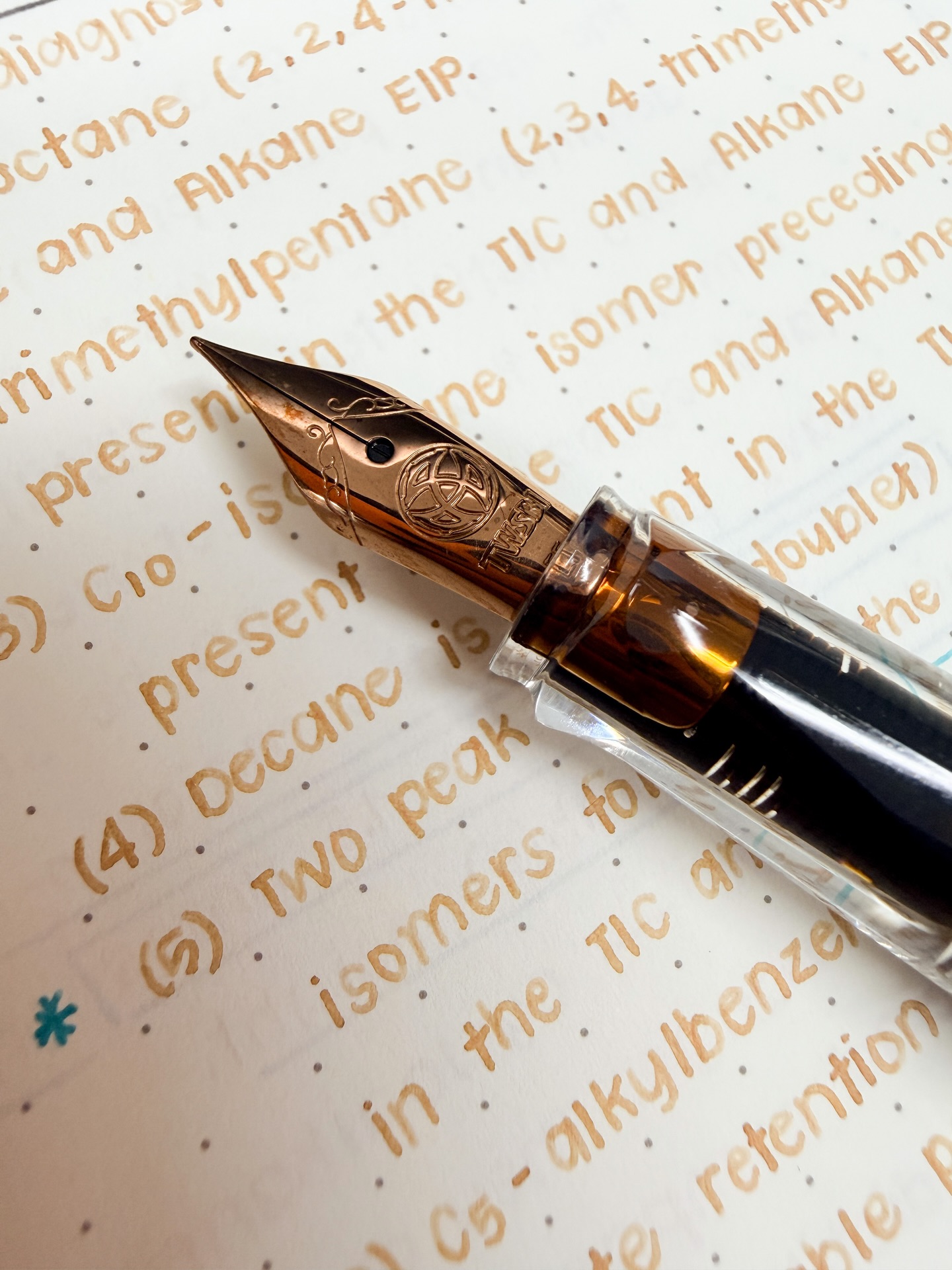 I don’t usually care much about coordinating ink colors to my pens, but I really love how brown inks look with my TWSBI Eco Serpentine. 😍
Do you always match your ink color to your pen? Or do you just ink your pens with whatever?
Photographed:
TWSBI Eco <EF> with Dominant Industry Unknown Land
Leuchtturm1917 A5 Dot Grid notebook
#fountainpenwriting #handwriting #commonplacebook