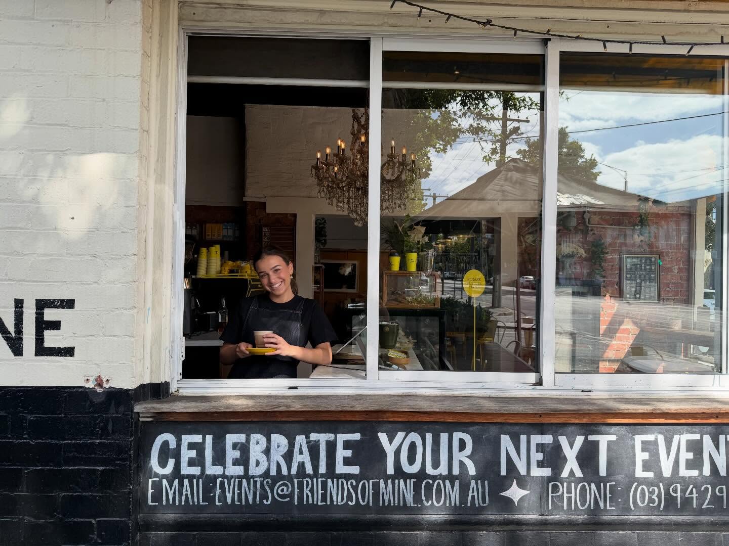 What could be better than a latte and a smile 😍
Celebrate your next event with us — book through the link in our bio❤️
#friendsofmine #friendsofminecafe #event #eventvenue #eventvenuemelbourne