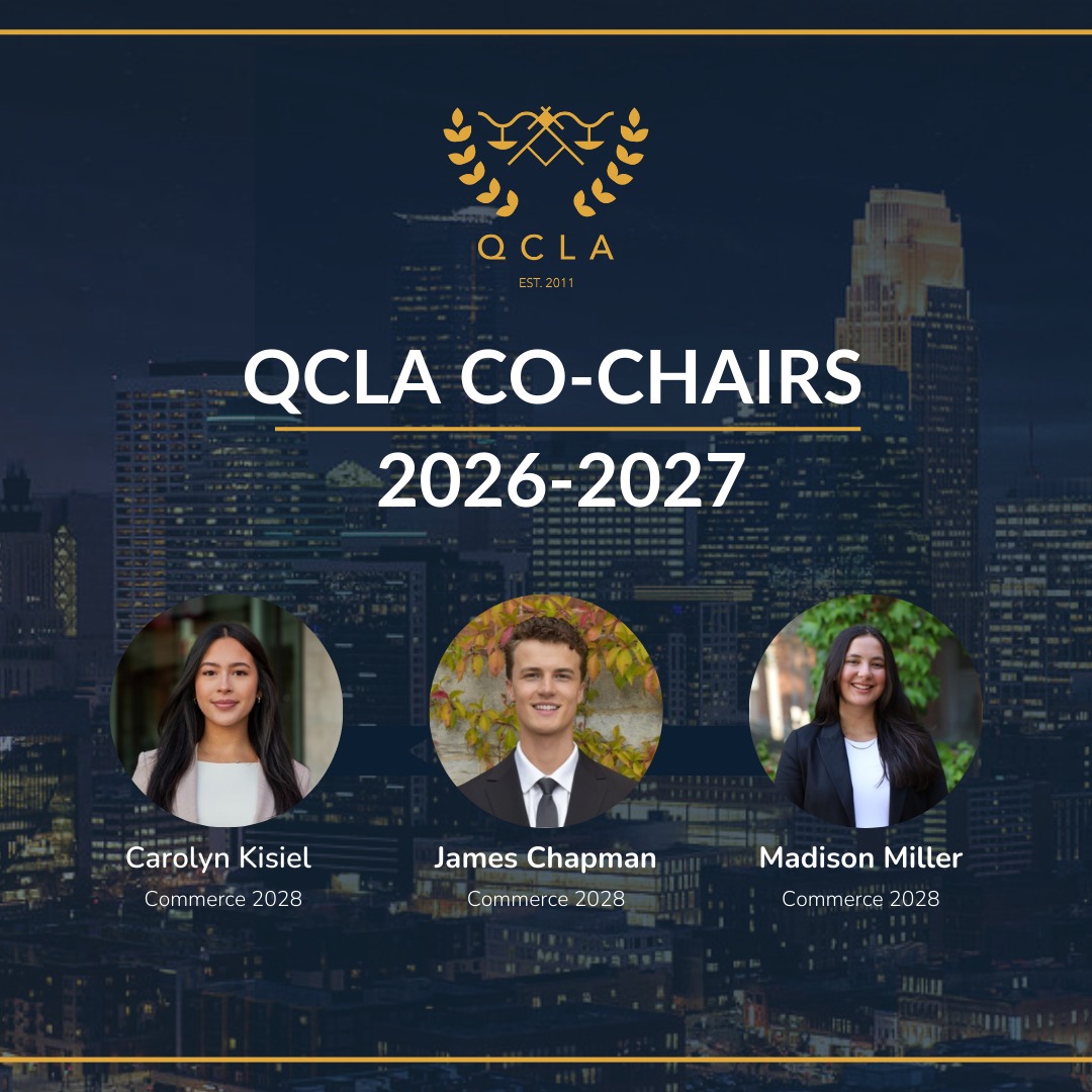 ATTENTION 🚨 We are so excited to announce our Co-Chairs for the upcoming 2026-2027 academic year!!
Congratulations to Carolyn, James, and Madison! We cannot wait to see this incredible team lead the charge in furthering QCLA’s mission.