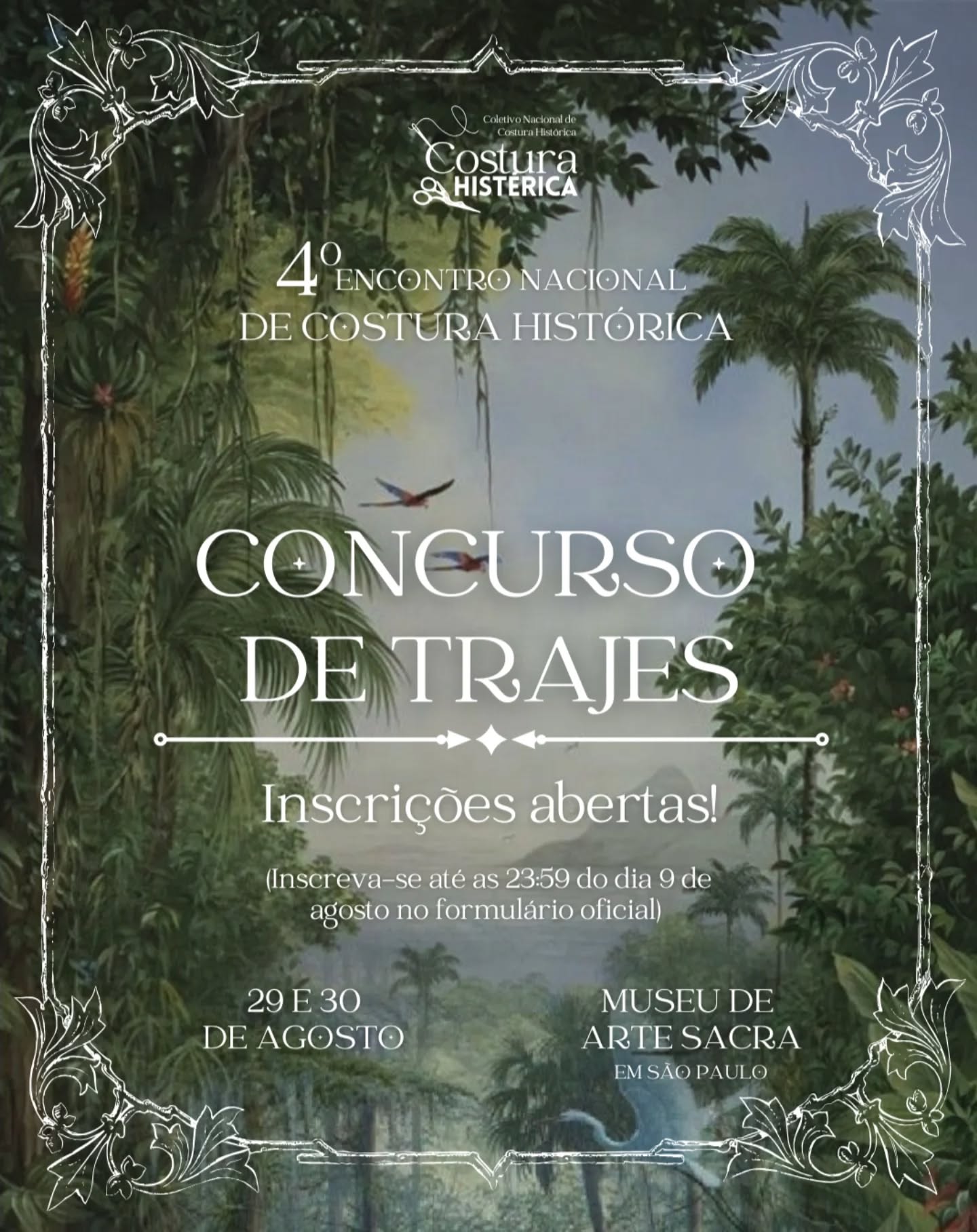Atenção Costureiras e Alfaiates! 📢
Estão abertas as inscrições para o 4º Concurso de Trajes "Fez História" do Costura Histérica! ✂️
O link do formulário está na bio e stories! 📝
Lá estão todas as regras e requisitos direitinho pra vocês!
Fiquem de olho nas regras e qualquer dúvida é só perguntar por aqui nos comentários ou mandar uma DM pra gente!
Este é um concurso para quem costura!
Chegou sua hora de mostrar suas habilidades, criatividade e fazer história! ✂️
📅 O concurso acontecerá no 4º Encontro Nacional de Costura Histórica, no dia 30 de Agosto no Museu de Arte Sacra em São Paulo.
Prêmios🏆
- A Faixa "Fez História" da 4ª edição
- A Tesoura Dourada ✂️✨️
- Prêmio em dinheiro de R$ 300,00
Contaremos com as Juradas Oficiais do Coletivo:
@fabipranaitis , @julianalopesco , @historicosturando e @tupaguerra
#costura #costuracriativa #costurahistorica #historiadamoda #endch2026