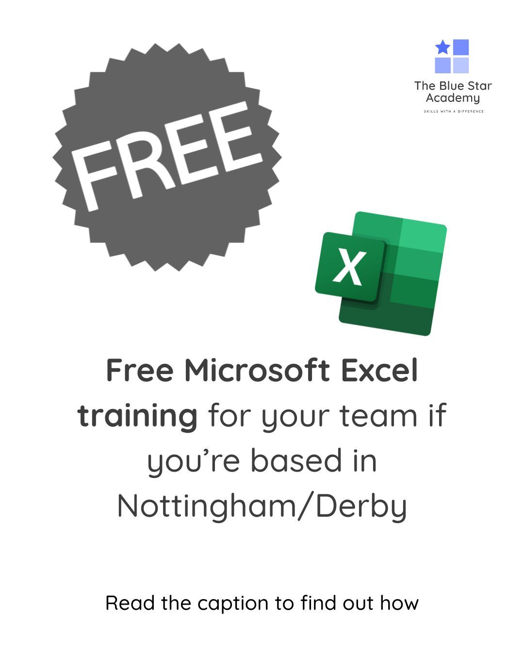 Need your team to sharpen their Microsoft Excel skills, but your training budget is feeling the squeeze?
Good news.
If your business has a Nottingham, Nottinghamshire, Derby or Derbyshire postcode, you could access FREE training—yes, completely free.
That’s 18 hours of face‑to‑face training for every staff member.
I can put you in touch with the right people. Just email me at rachel@thebluestaracademy.co.uk, and I’ll make the introduction.
Free training that boosts productivity and confidence… can you really afford to scroll past this?
#freetraining #freeexceltraining #nottingham #nottinghamshire #Derby #Derbyshire