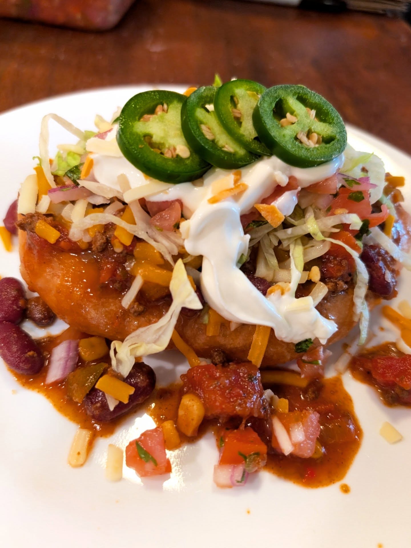 Chilli Bannock taco and chilli Bannock dog. Can be maid vegetarian to 😁