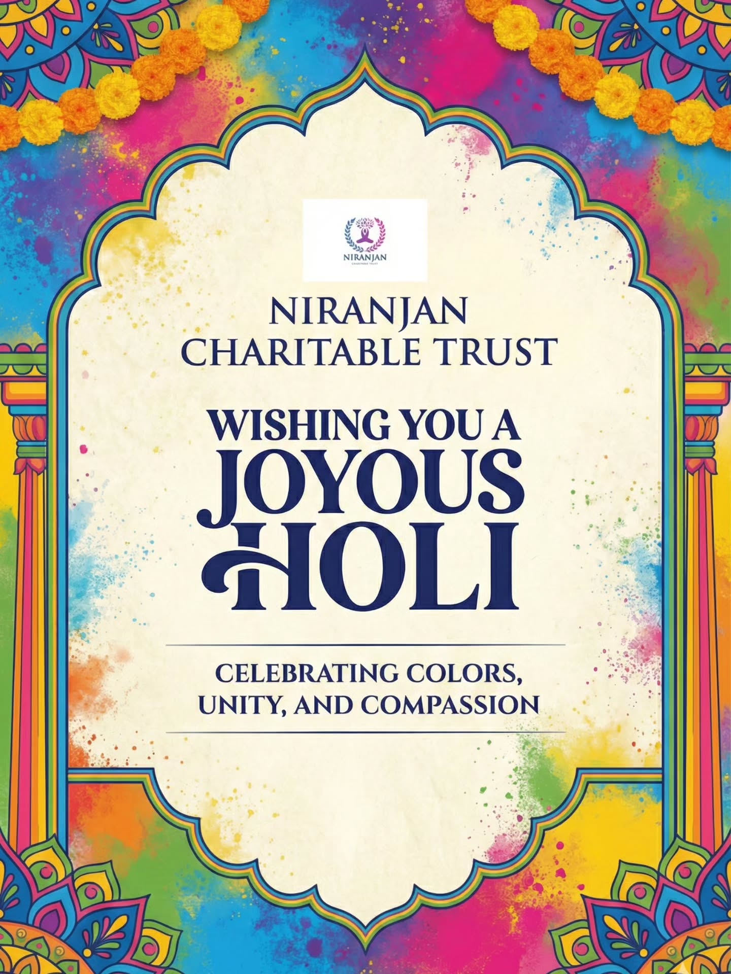 🌈 Joyous Holi Wishes from Niranjan Charitable Trust | Celebrating Unity & Compassion in India 🇮🇳
This Holi, let’s go beyond colours.
Let’s celebrate hope, kindness, and togetherness. 💛💙💗
At Niranjan Charitable Trust, Holi is not just a festival — it’s a reminder that when communities unite, beautiful change happens. Every colour represents a life touched, a smile restored, and a future supported.
✨ May this Holi bring:
🌸 Happiness to your home
🌿 Peace to your heart
🎨 Colours of opportunity to every child in need
❤️ Celebrate Holi by Spreading Compassion
This festive season, you can make a difference.
✔ Support education initiatives
✔ Contribute to community welfare programs
✔ Be a part of meaningful change
Connect With Us
NiranjanCharitableTrust
HoliWishes2026
JoyousHoli
HoliIndia
CelebrateWithCompassion
NGOIndia
CharityIndia
DonateForCause
FestivalOfColors
IndiaFestivals
#dnadigitalstudio #pixelloomdigital #naturalsthiruchendur