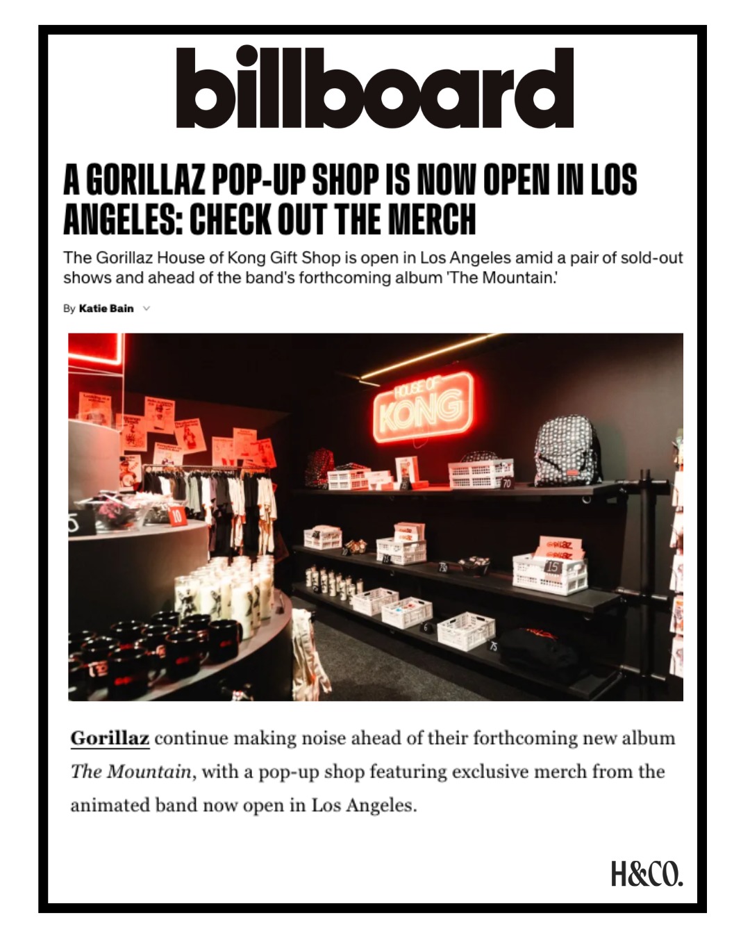 Calling all Gorillaz fans 🗣️
Alongside their House of Kong exhibition in LA, the Gorillaz unveiled the House of Kong Gift Shop, where fans can snag merch from across their discography, including hoodies, t-shirts, puzzles, posters, patches, stickers, and much more. The band’s ninth studio album, “The Mountain” dropped today with an exclusive capsule collection available in-store only. The merch pop-up is open from 10am - 10pm daily now through March 19th at Rolling Greens DTLA, 1005 Mateo St. Come step into the world of Gorillaz.