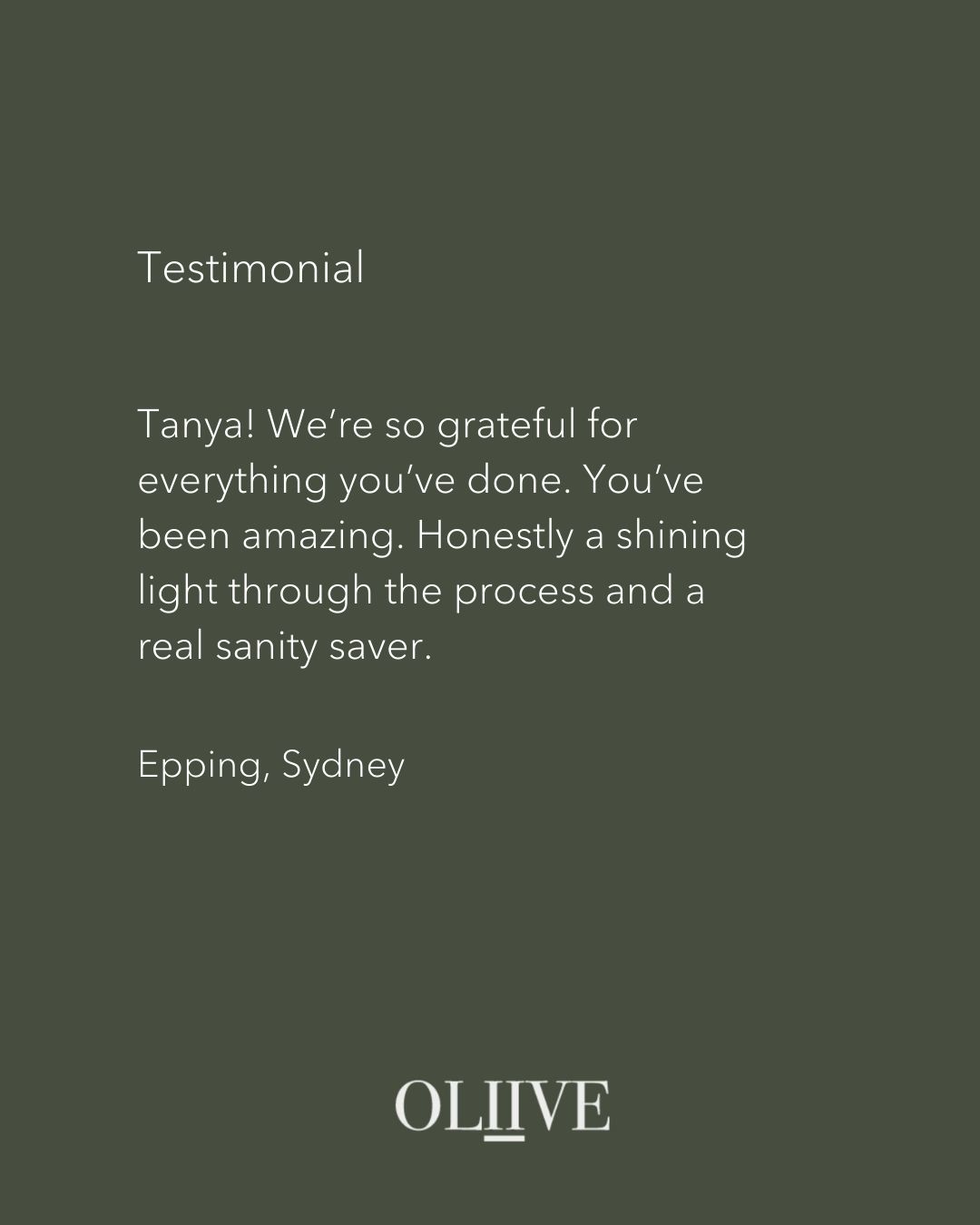 My pleasure, and thank you kindly!
--
Client Testimonial: We're so grateful for everything you've done. You've been amazing. Honestly a shining light through the process and a real sanity saver.
