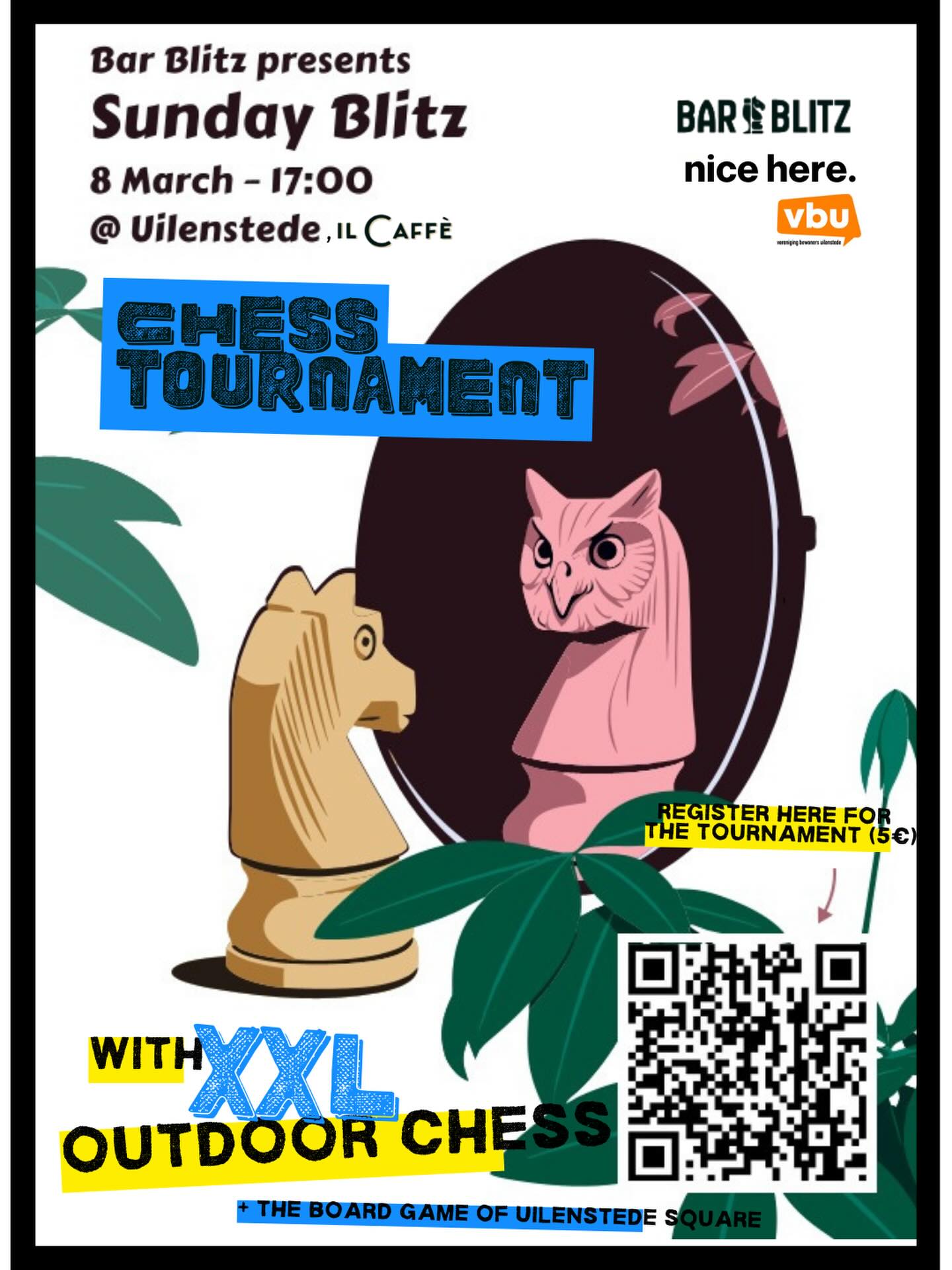 On 8 March at 17:00, join us at Uilenstede for the Sunday Blitz Chess Tournament — a collaboration between VBU, Nice Here and Bar Blitz ♟️
🤝 Good vibes & great competition
🌿 XXL outdoor chess
✨ Open to all levels
Ready to make your move?
Sign up here:
https://barblitz.co/uilenstede-il-caffe-amsterdam/