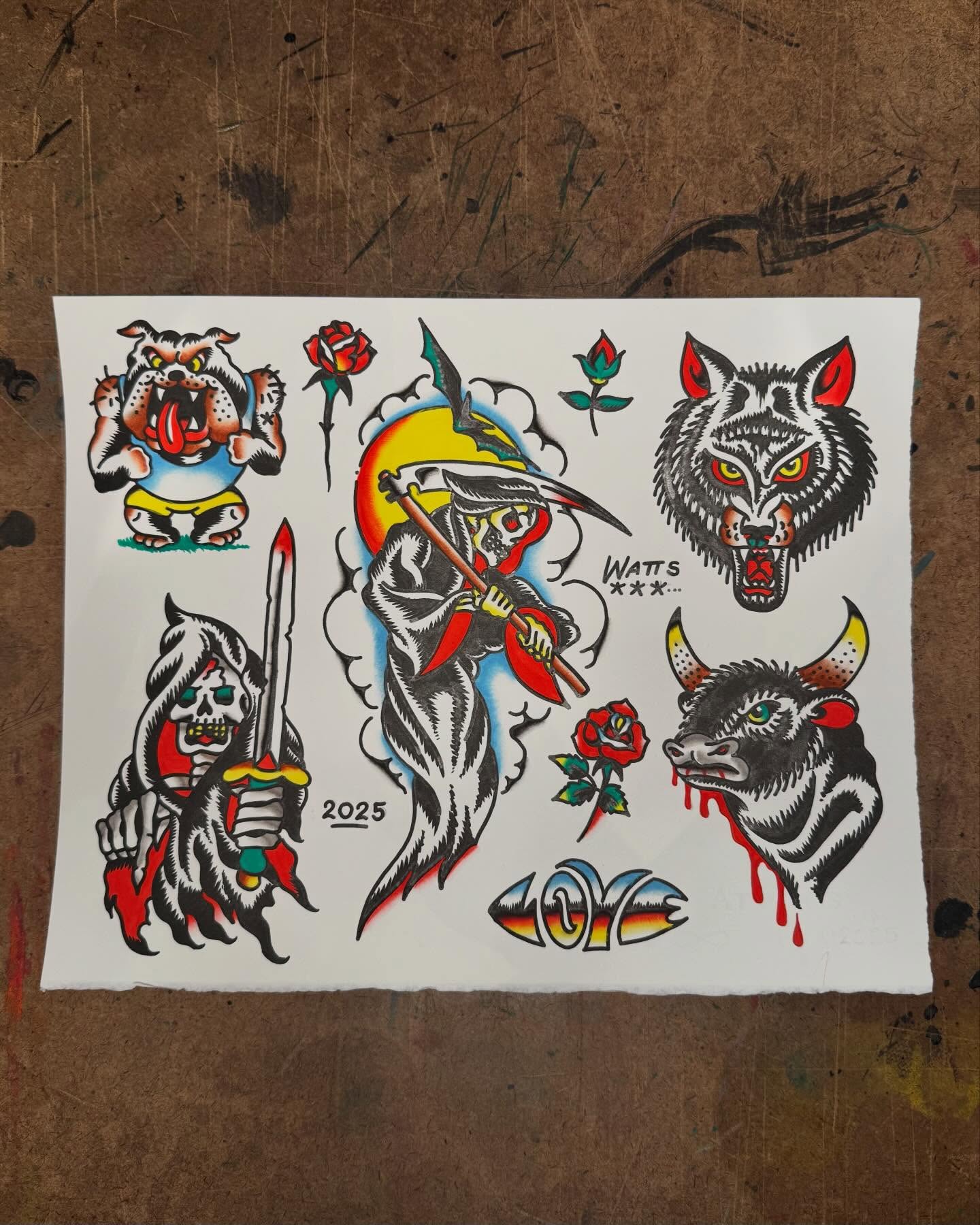 Last batch of sheets from 2025, all designs available anyway you want them 🤝 DM to book March, April and the future 👾