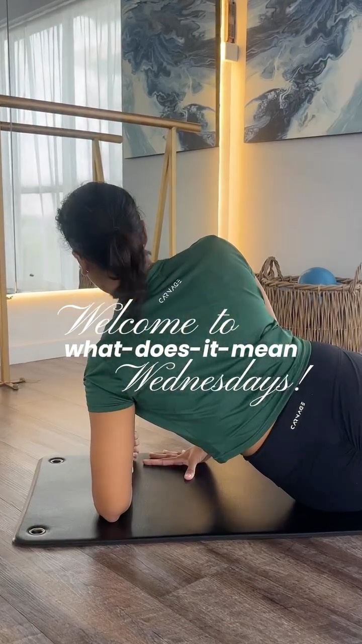 Welcome to ‘What does it mean Wednesdays?’, where we break down common cues you hear in our classes!
We’re starting off the series with one of Nikky’s faves: “lift out of your shoulders”
Nikky’s cue gives you instant upper-body relief + better core connection!
Catch Nikky on our schedule for Core Mat Pilates + Reformer Pilates!