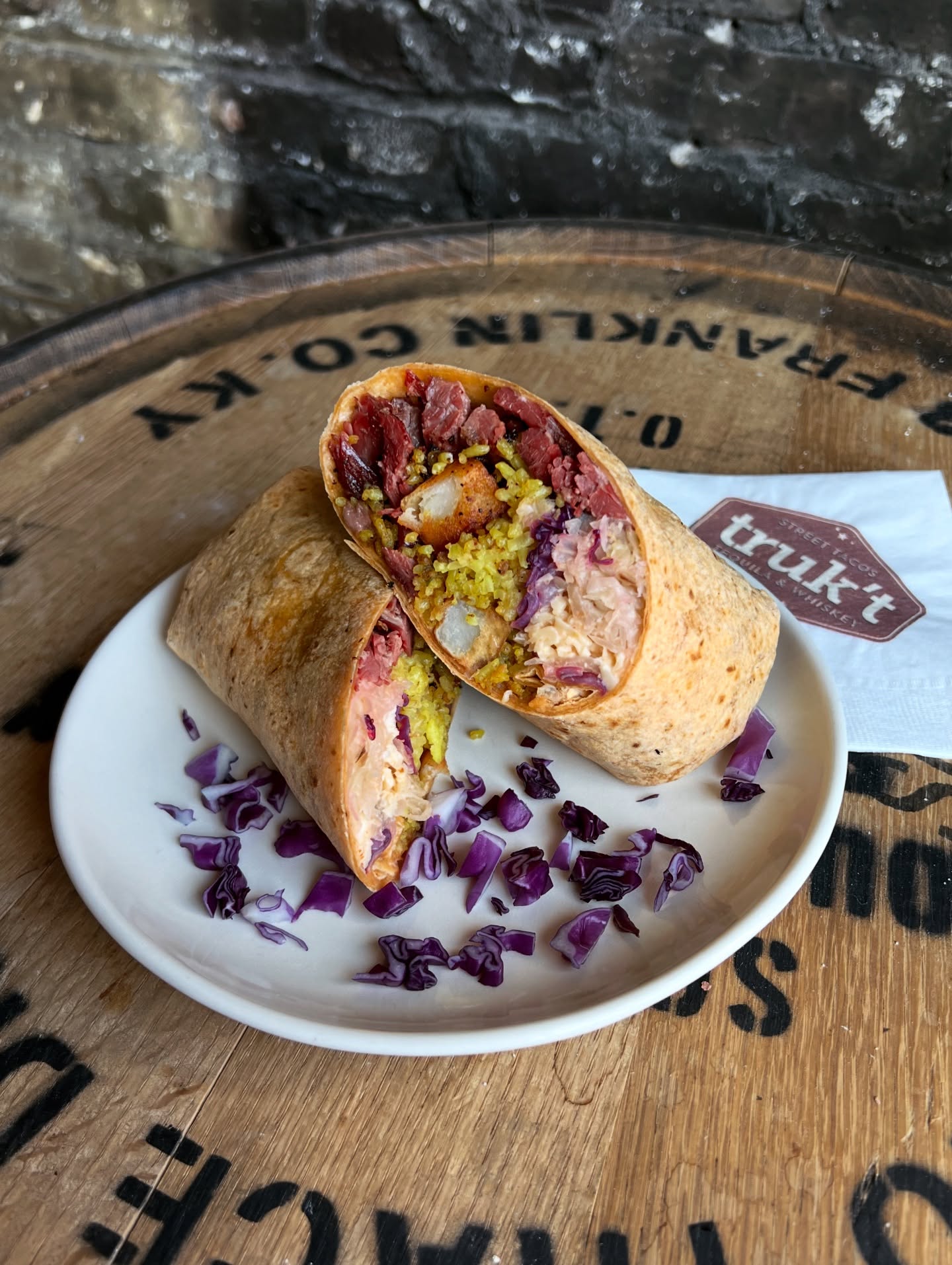W.T.F. - weekly truk’t feature
IRISH BURRITO - corned beef, swiss cheese, spicy horseradish, fried potatoes, sauerkraut, red cabbage, rice.
Available through 3/15.