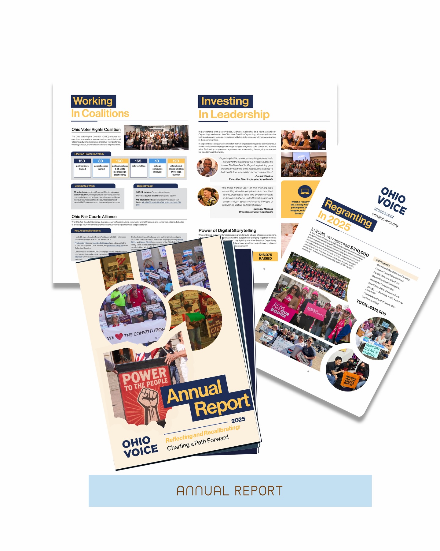 It’s annual report season!
Four years ago, I created a small lit piece for @ohiovoice. It turned into an ongoing collaboration designing their annual reports and other publications.
These long term partnerships are one of my favorite parts of the work.
Working on a report or publication right now? 👉 Let’s talk.
#annualreportdesign #nonprofitdesign #editorialdesign #impactdesign