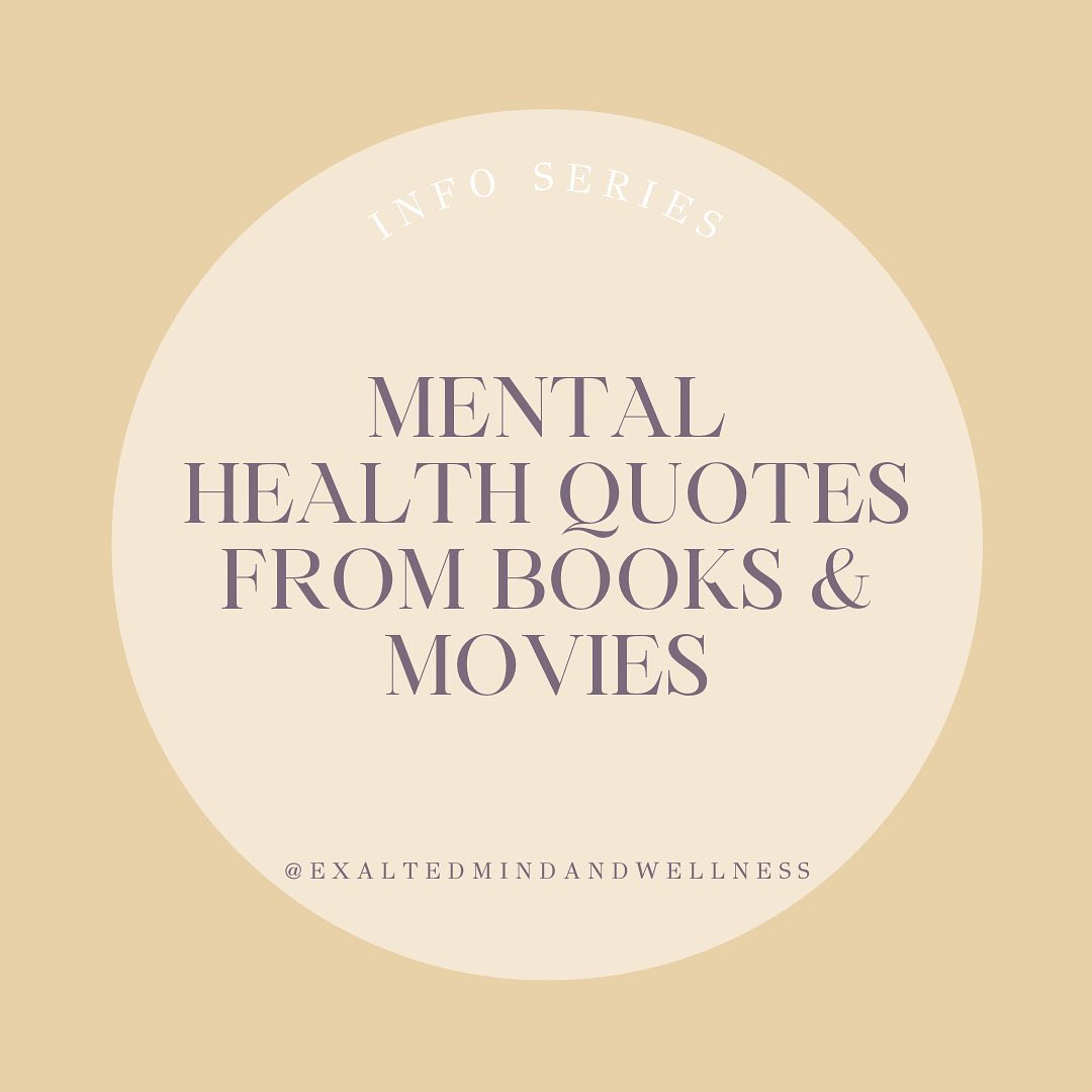 Happy Friday!
There’s nothing like a good book or movie to touch our souls and ignite change within us! Today, we're diving into the world of literature and cinema to discover some of the most impactful mental health quotes. 📖🎬
These timeless words remind us of the strength and resilience that reside within us all. Let's celebrate the wisdom found in these stories and continue to uplift and support one another on our mental health journey. 🧠🌱
#exaltedmindandwellness #mentalhealthquotes #inspirationinwords #bookquotes #moviequotes