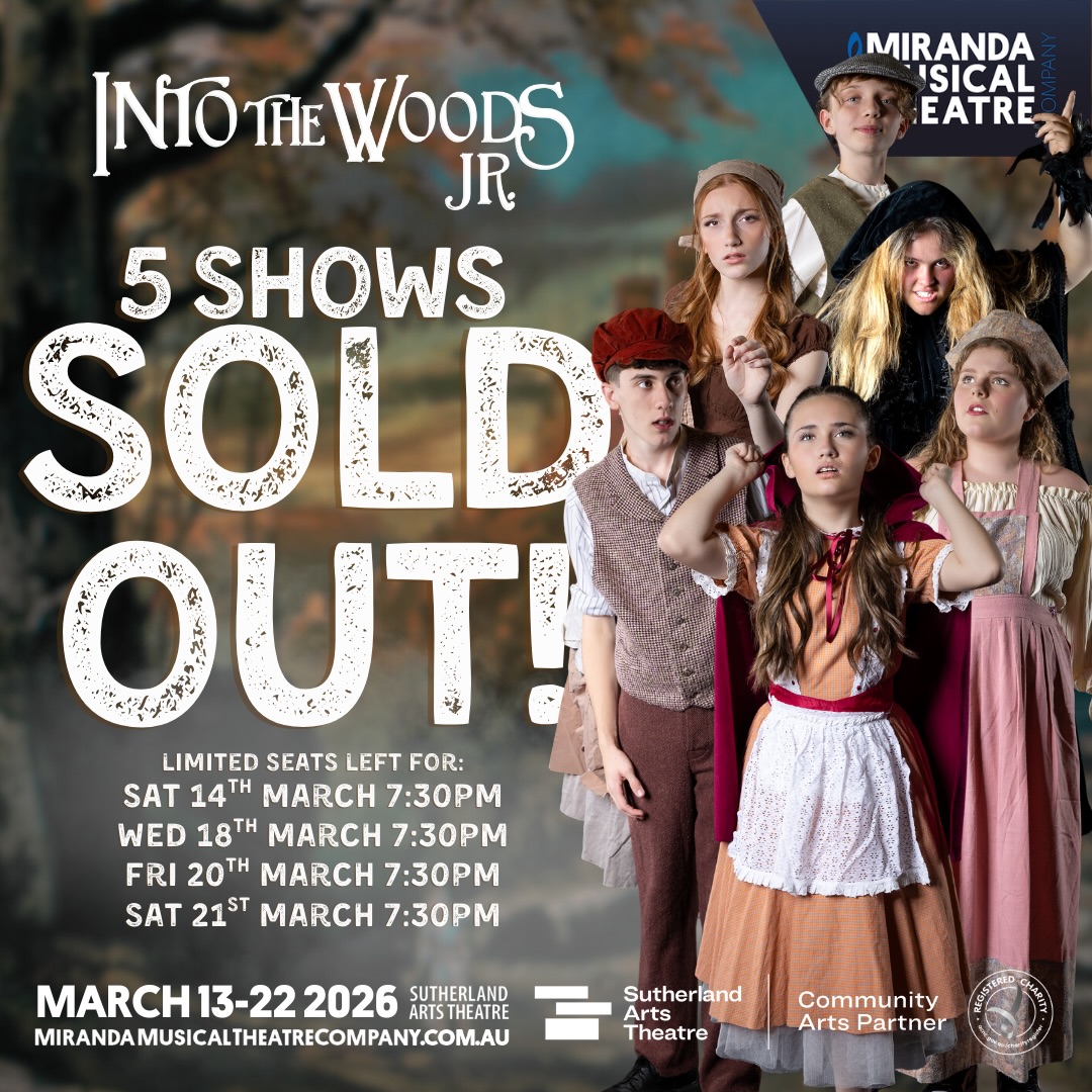 🌲TICKET UPDATE🌲
The woods are filling up fast… and several performances are already SOLD OUT! ✨
Thank you for the incredible support — we can’t wait to welcome audiences into the woods. If you’re still hoping to join us, now is the time to secure your seat before the remaining performances disappear.
⚠️ Limited seats remain:
• Sat 14 Mar, 7:30pm – Nearly gone
• Fri 20 Mar, 7:30pm – Nearly gone
🌟 Best availability:
• Wed 18 Mar, 7:30pm
• Sat 21 Mar, 7:30pm
Don’t wait until the last moment — follow the path Into the Woods before tickets vanish! 🌿
📸 @grantlesliephotography
𝑰𝒏𝒕𝒐 𝑻𝒉𝒆 𝑾𝒐𝒐𝒅𝒔 𝑱𝑹
13-22 March, 2026
The Sutherland Arts Theatre
🎟️ Link in bio!