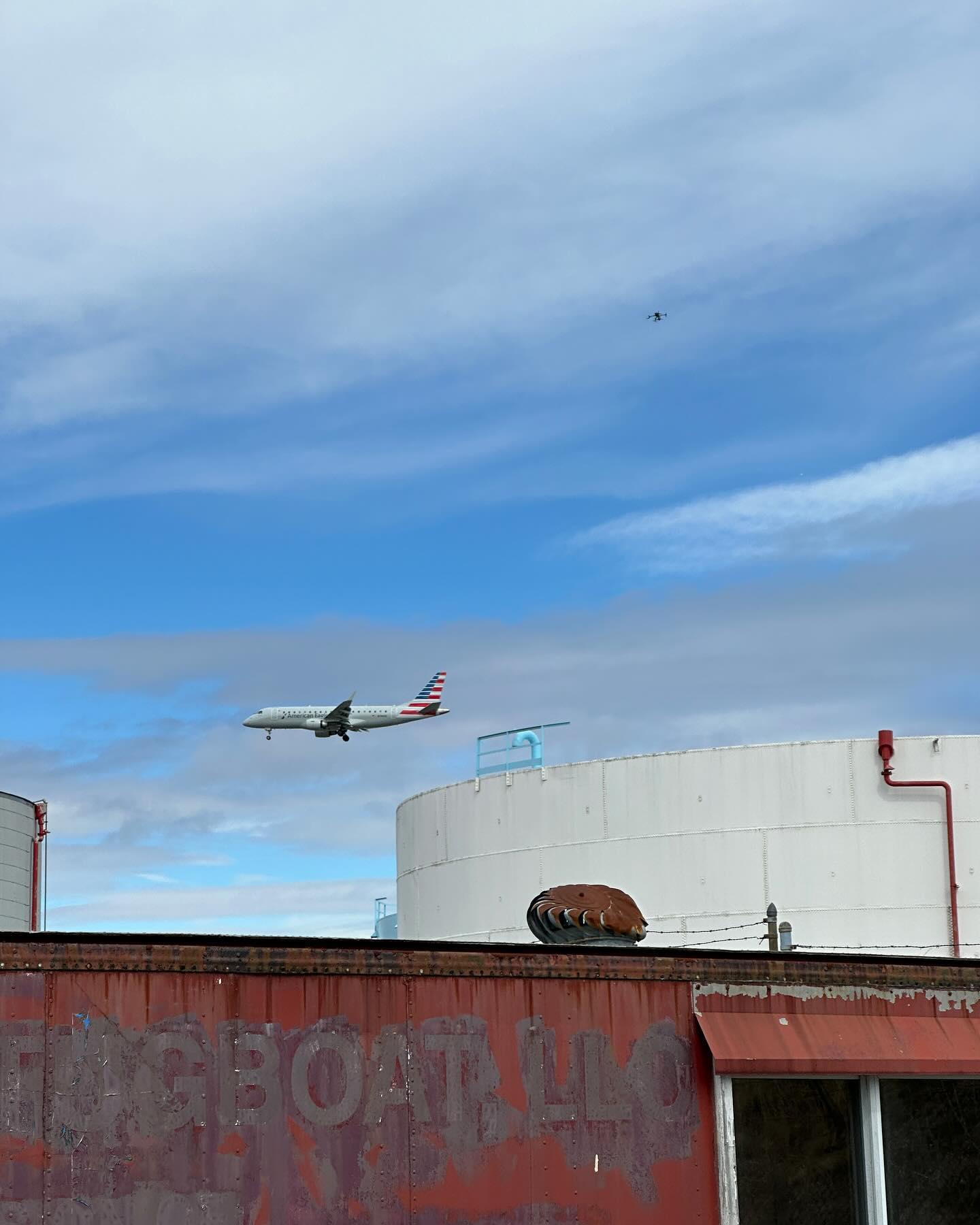 Serious Airspace Authorization at the tank farm next to PWM for LiDAR and ortho mapping #m300 #greenvalleyinternational #mainedronelidar #pwm
