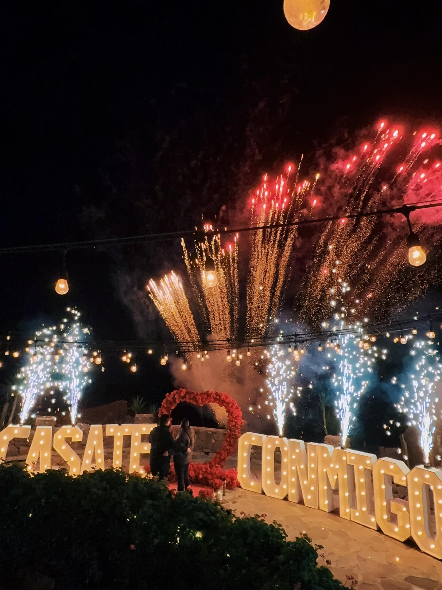 A night filled with fireworks for the newly engaged couple. 🎆💍 ✨