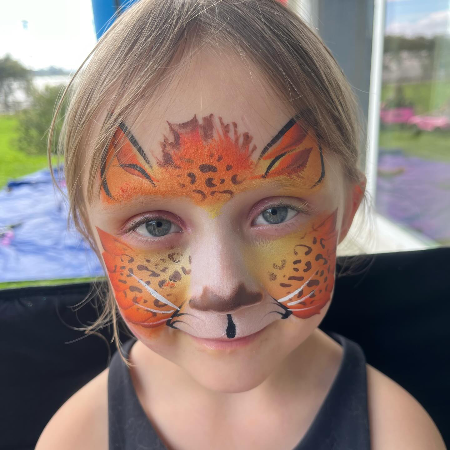 Cheetah girl 💛😻#fiestafacepaint #facepainterwatsonville #bayareaentertainment #montereyfacepainter #montereyfacepainting