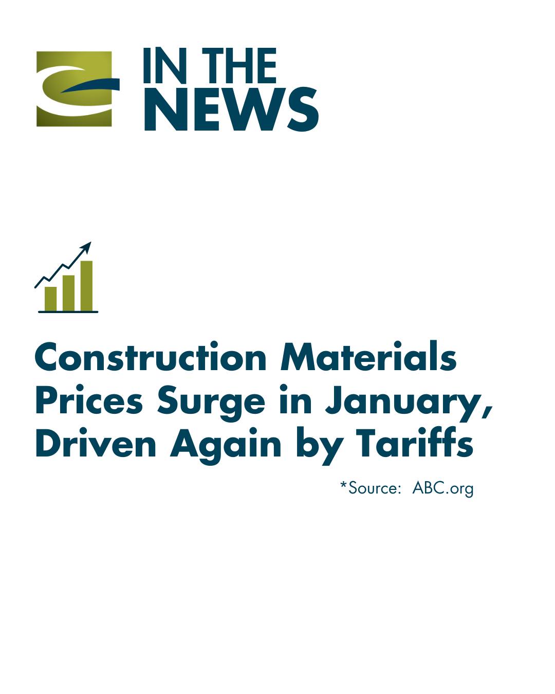 "Construction input prices increased 0.7% in January compared to the previous month, according to an Associated Builders and Contractors analysis of the U.S. Bureau of Labor Statistics Producer Price Index data released today. Nonresidential construction input prices increased 0.6% for the month."
Source: Associated Builders and Contractors
#sheetrock #sheetrockcontractor #drywall #drywallcontractor #commercialconstruction #generalcontractor #drywallfinisher