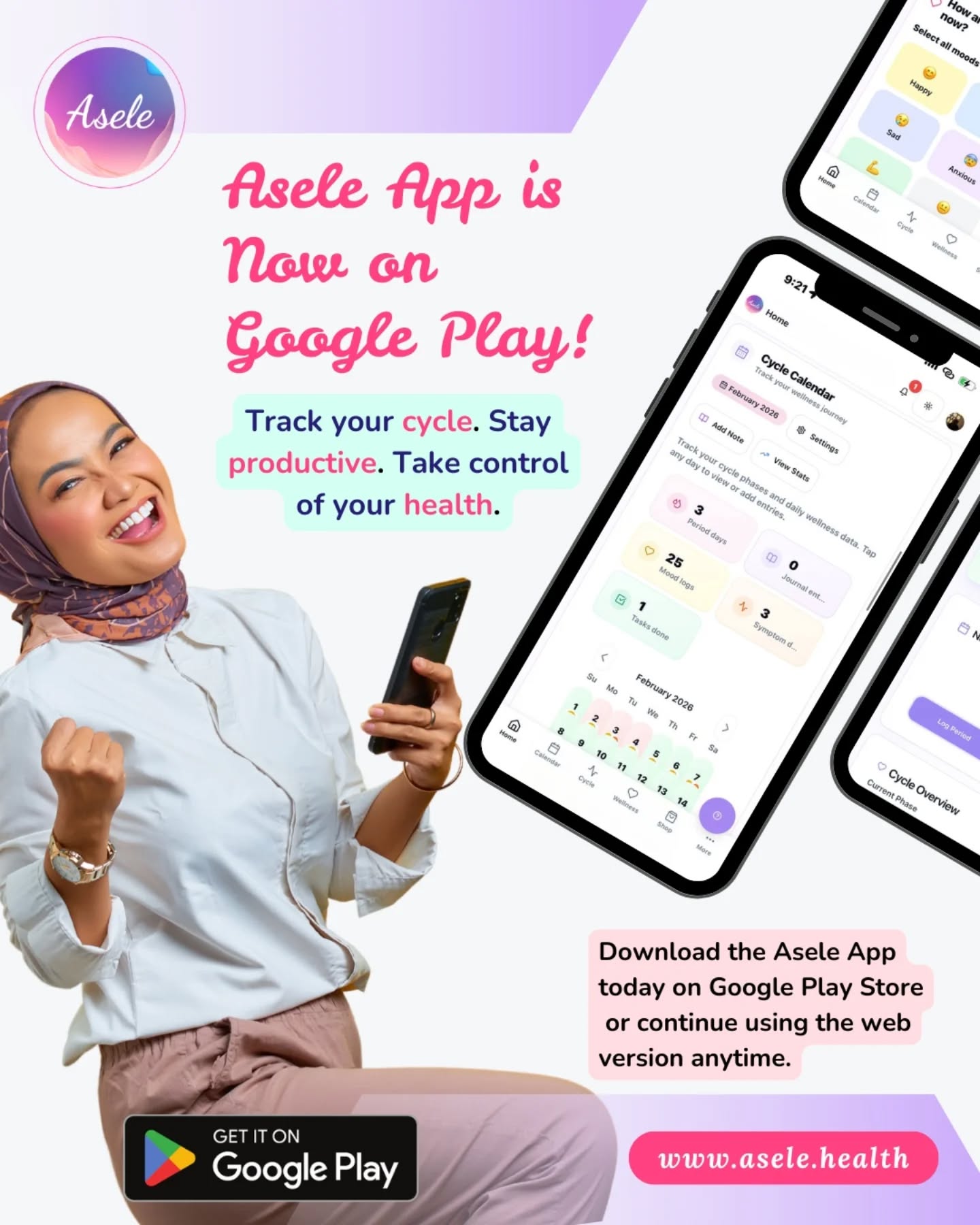 🚨 BIG NEWS!
After months of building, testing, and listening to women, the Asele App is finally live on the Google Play Store! 🎉
Asele was created to help women stay connected to their bodies and their well being.
With Asele you can
✨ Track your cycle
📊 Monitor your wellness (sleep, steps & more)
🧠 Understand your body better
💡 Get insights tailored to your cycle
Your health shouldn't feel confusing. Asele helps make it clearer.
📱 Now available on Android via Google Play
💻 You can also continue using the web app anytime
This is just the beginning of something powerful for women's health.
👉 Download Asele today and start your wellness journey.
Tag a woman who should have this on her phone 💚
#AseleApp #FemTech #WomenHealthTech #CycleTracking #WomenWellness HealthTech FemTechAfrica NigerianStartups WellnessJourney WomenSupportingWomen