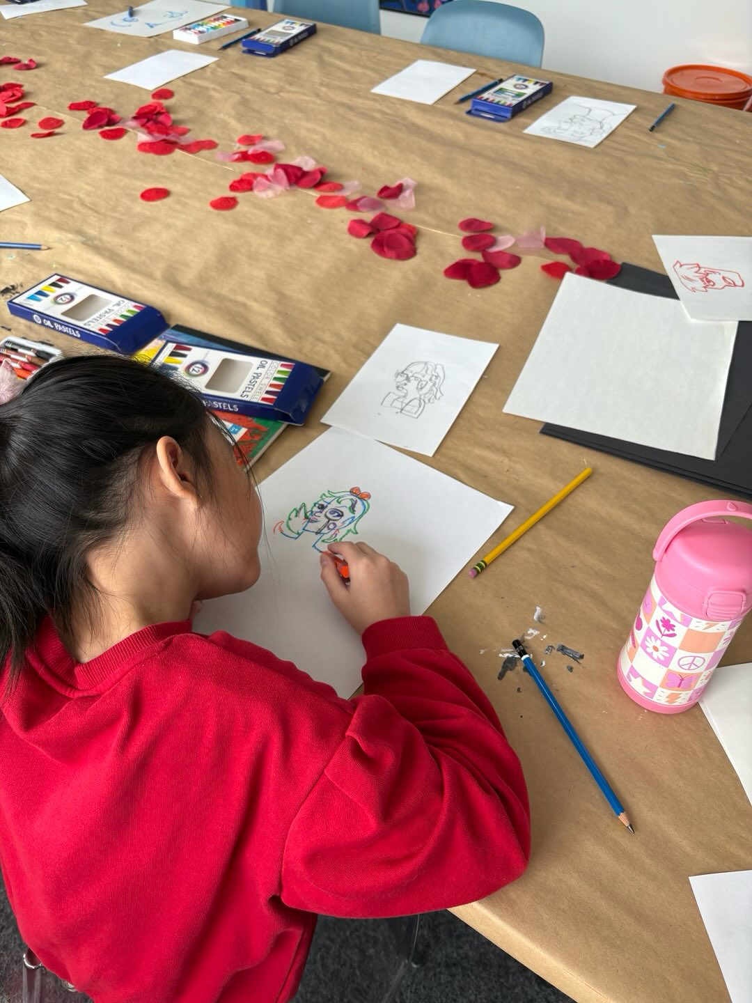 Last week our students were learning about cubism using oil pastels!