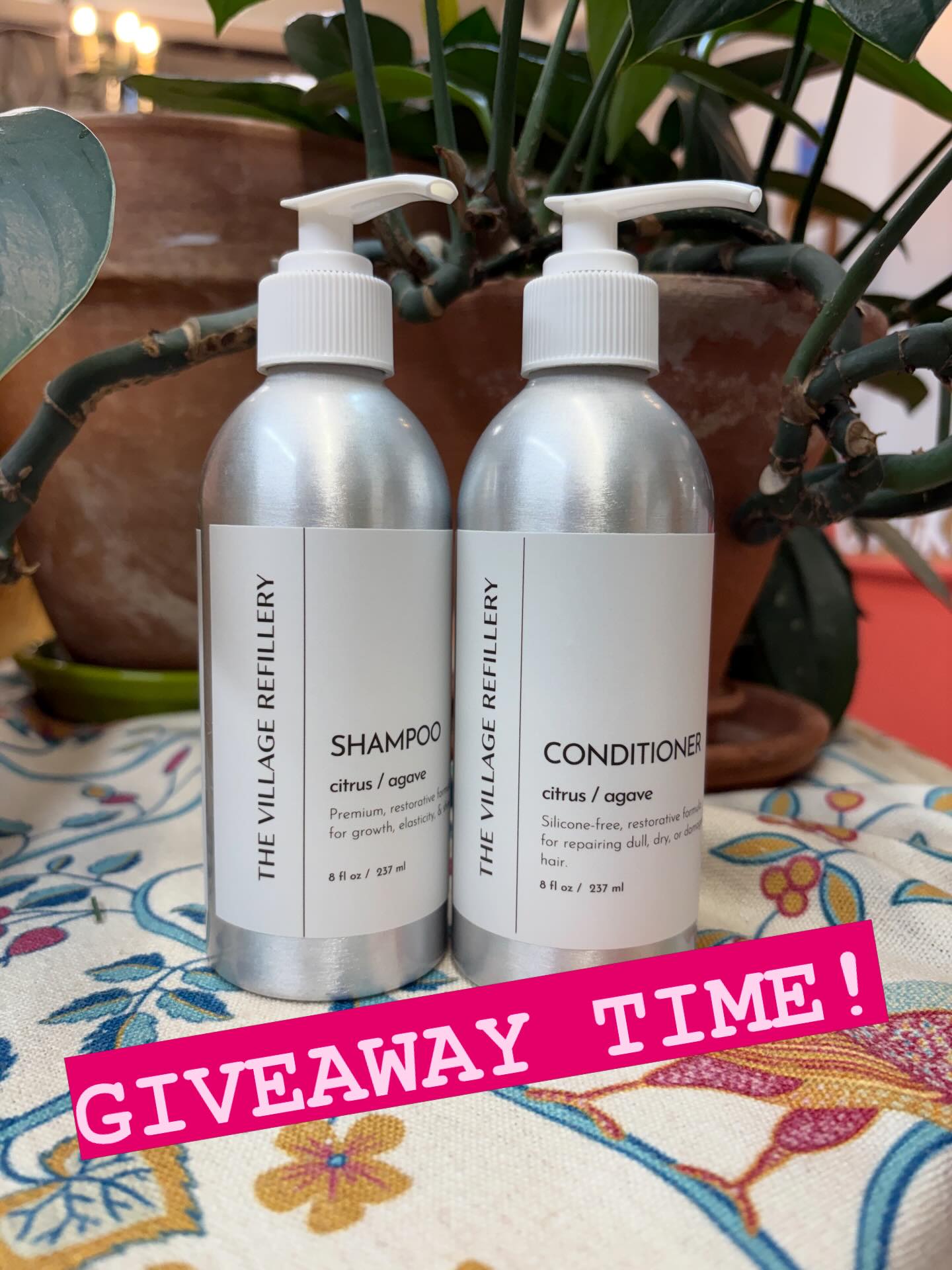 GIVEAWAY TIME! We’re excited to announce that we now carry a fantastic hair care line made by @villagerefillery_corrales in Corrales, NM. We have both the Classic and Premium shampoo and conditioner.
To celebrate, we’re giving away one set of premium shampoo and light conditioner and one set of premium shampoo and heavy conditioner, each in a refillable 8 oz bottle. (Descriptions below.) To enter: tell us in the comments whether you prefer the heavy or light conditioner, and we’ll pick a winner at random Monday.
Here’s why we love it:
Premium shampoo is enriched with Yerba de la Negrita & Horsetail extracts as well as vitamin B5 to revitalize and strengthen dull and damaged hair, while stimulating growth and shine.
Premium conditioner features VegeKeratin, oat protein & fatty acids to promote fuller, stronger and more lustrous hair. Available in both light weight & heavy weight formulas for fine and coarse/coiled hair types, respectively. Both available in a citrus agave scent.
Classic shampoo and conditioner provide a gentle clean for all hair types, and they’re excellent daily options for healthy, untreated hair. Available unscented.
Both lines are now available for refill at Soap & Supply!
(Winners must pickup their shampoo & conditioner in person; we can’t ship it.)