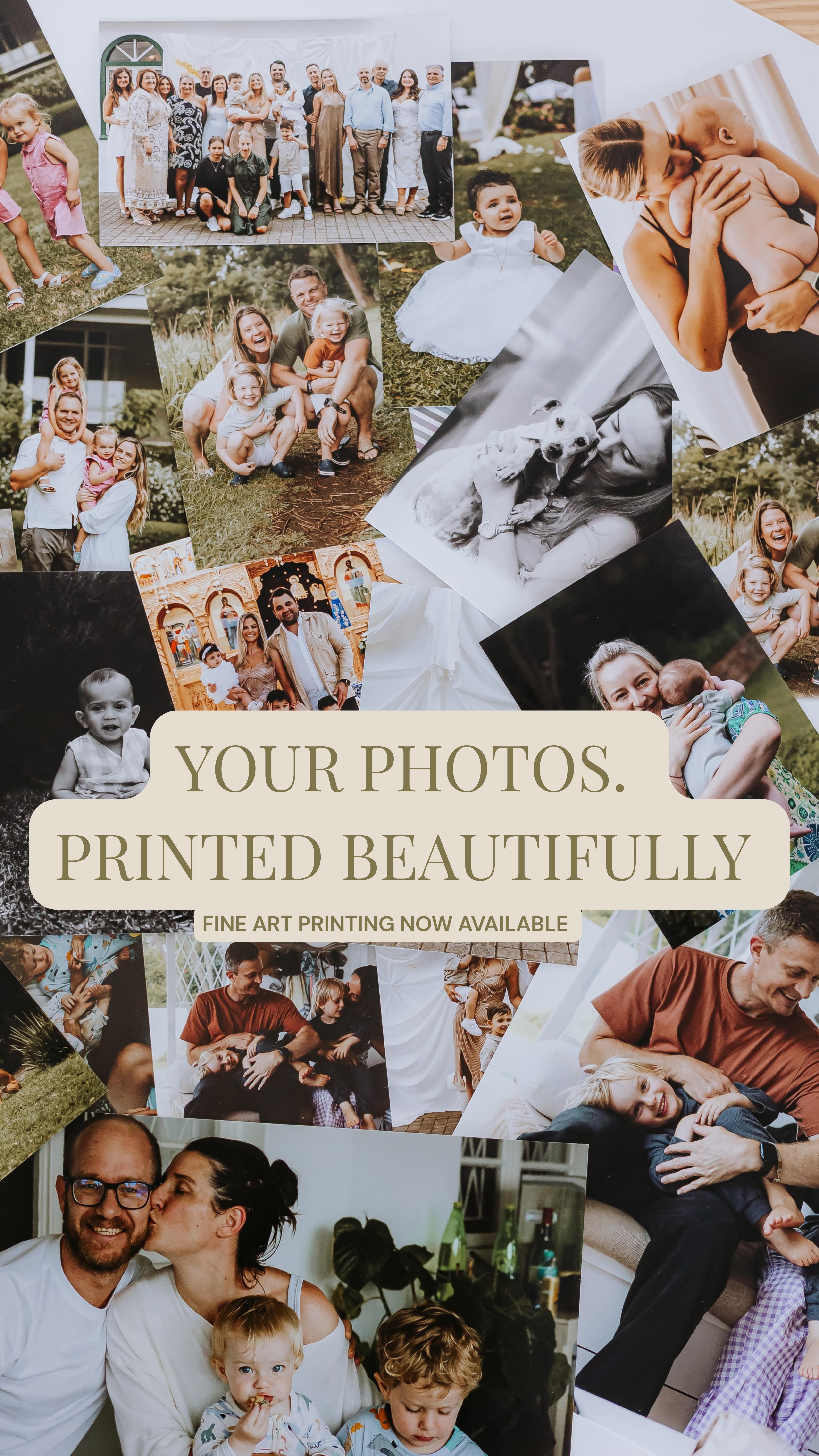 Growing up, my childhood lived in albums. Pages we turn over and over again , family holidays, happy smiles, bad haircuts, birthday cakes.
Now so many of our most important memories live quietly on phones and hard drives.
So this year I decided to change that.
Weāre now offering professional photo printing for my clients- so your images donāt just live digitally, but become part of your home, your albums, and your family history.
Because the best photographs were never meant to stay on a screen.
They were meant to be held, framed, and passed down.