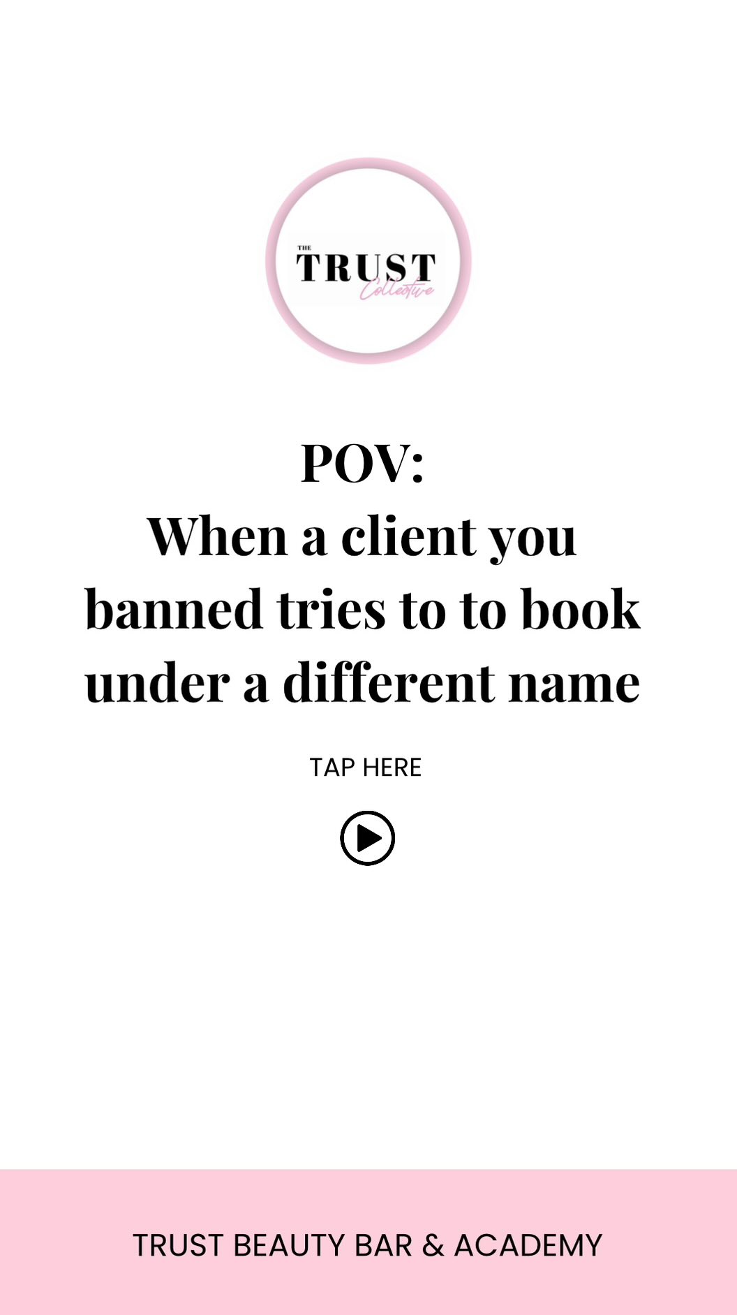 𝐖𝐇𝐄𝐍 𝐀 𝐂𝐋𝐈𝐄𝐍𝐓 𝐘𝐎𝐔’𝐕𝐄 𝐁𝐀𝐍𝐍𝐄𝐃 𝐓𝐑𝐈𝐄𝐒 𝐓𝐎 𝐁𝐎𝐎𝐊 𝐀𝐆𝐀𝐈𝐍… 👀
Every once in a while in business, you come across a difficult client. It happens to everyone in this industry. Boundaries are part of running a professional clinic and protecting your team, your energy, and the experience for everyone else.
At Trust Beauty Bar, we believe in respect, professionalism, and creating a space where both our staff and our clients feel valued.
And the truth is…
✨ You are what you attract.
We’ve been incredibly fortunate over the years to attract the most amazing clients — people who trust our expertise, respect our protocols, and genuinely appreciate the level of care we provide.
Those are the relationships we pour our energy into.
Those are the clients that make this work so rewarding.
So while a difficult client may appear once in a while, they’re the exception — not the rule.
And to our incredible community of clients:
💗 Thank you for being the reason we love what we do every single day.
#BeautyBusinessRealTalk #ClinicBoundaries #AestheticClinicLife #ClientRelationships TrustTheProcess