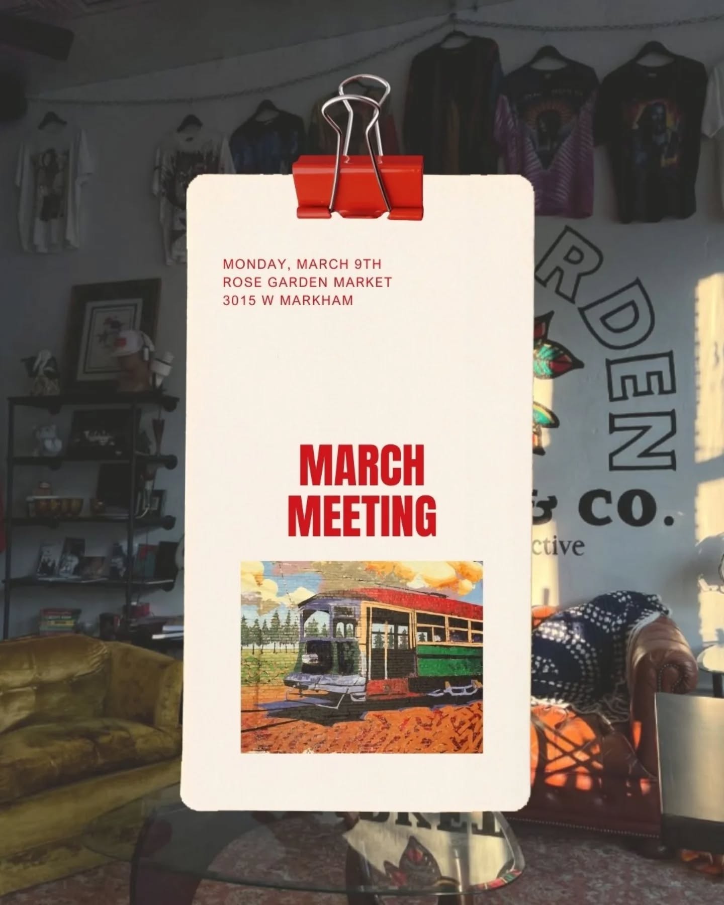 Meeting reminder! We would love to see as many of you as possible @rosegarden.mrkt for our March Neighborhood Meeting. If you can't make it in person, join us live on Facebook!