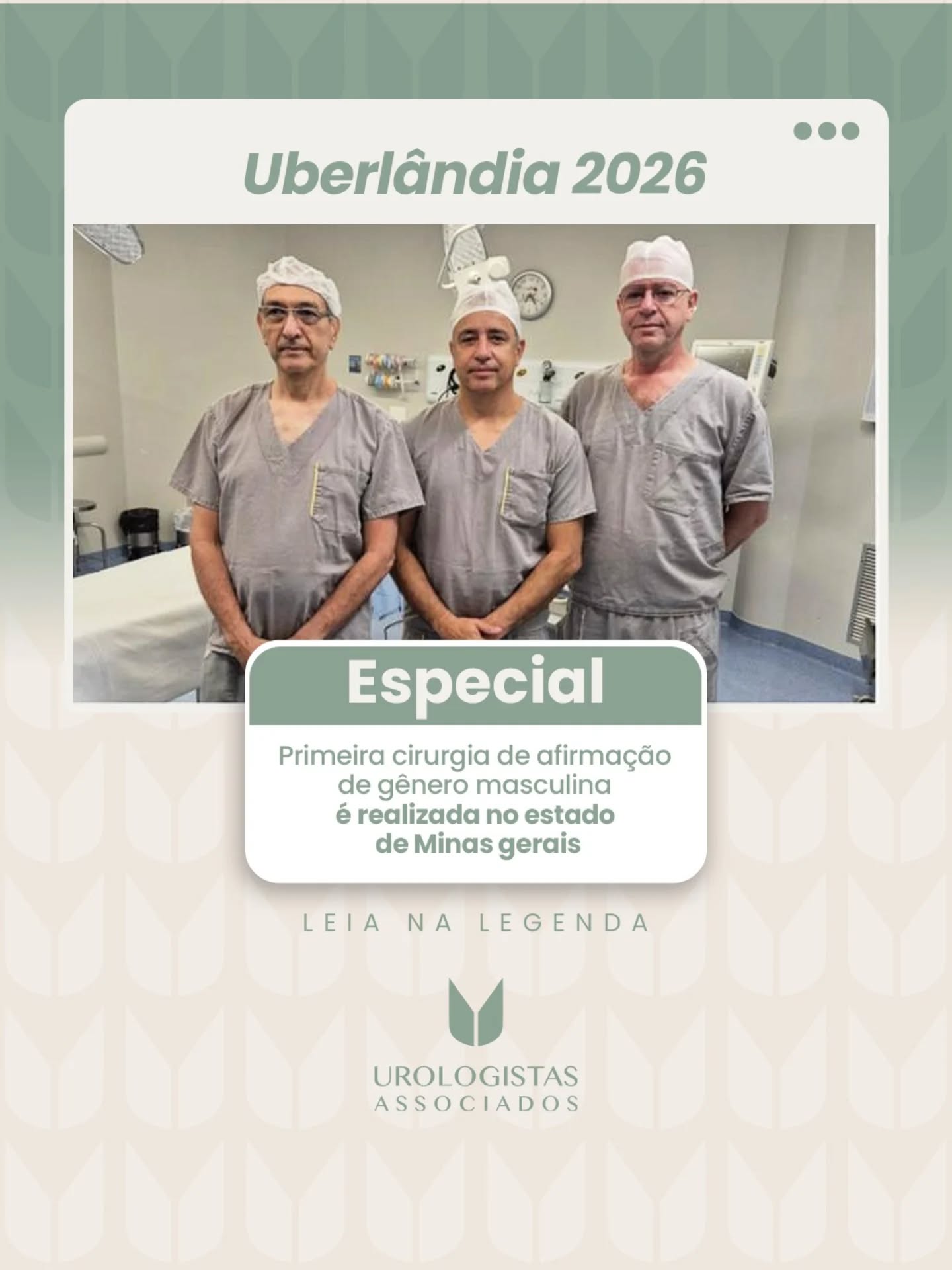 Os urologistas @ubirajarabarrosojr , @urologiamarcelozerati e @humbertourologista , da Urologistas Associados, realizaram no Hospital UMC a primeira cirurgia de afirmação de gênero masculina no estado de Minas Gerais.🏳️⚧️
O procedimento foi conduzido com alto rigor técnico, seguindo protocolos de segurança e utilizando técnica desenvolvida e aprimorada pela própria equipe, priorizando precisão cirúrgica, cuidado integral e acompanhamento especializado em todas as etapas do tratamento.
A cirurgia de afirmação de gênero masculina é indicada para pacientes que buscam a adequação corporal alinhada à sua identidade de gênero, sempre respeitando critérios médicos, éticos e o bem-estar físico e emocional.💙🌺
A atuação reforça o compromisso da Urologistas Associados com a medicina especializada, segura e humanizada. 🏥✨
#UrologistasAssociados #CirurgiaUrológica #AfirmaçãoDeGênero #MedicinaEspecializada