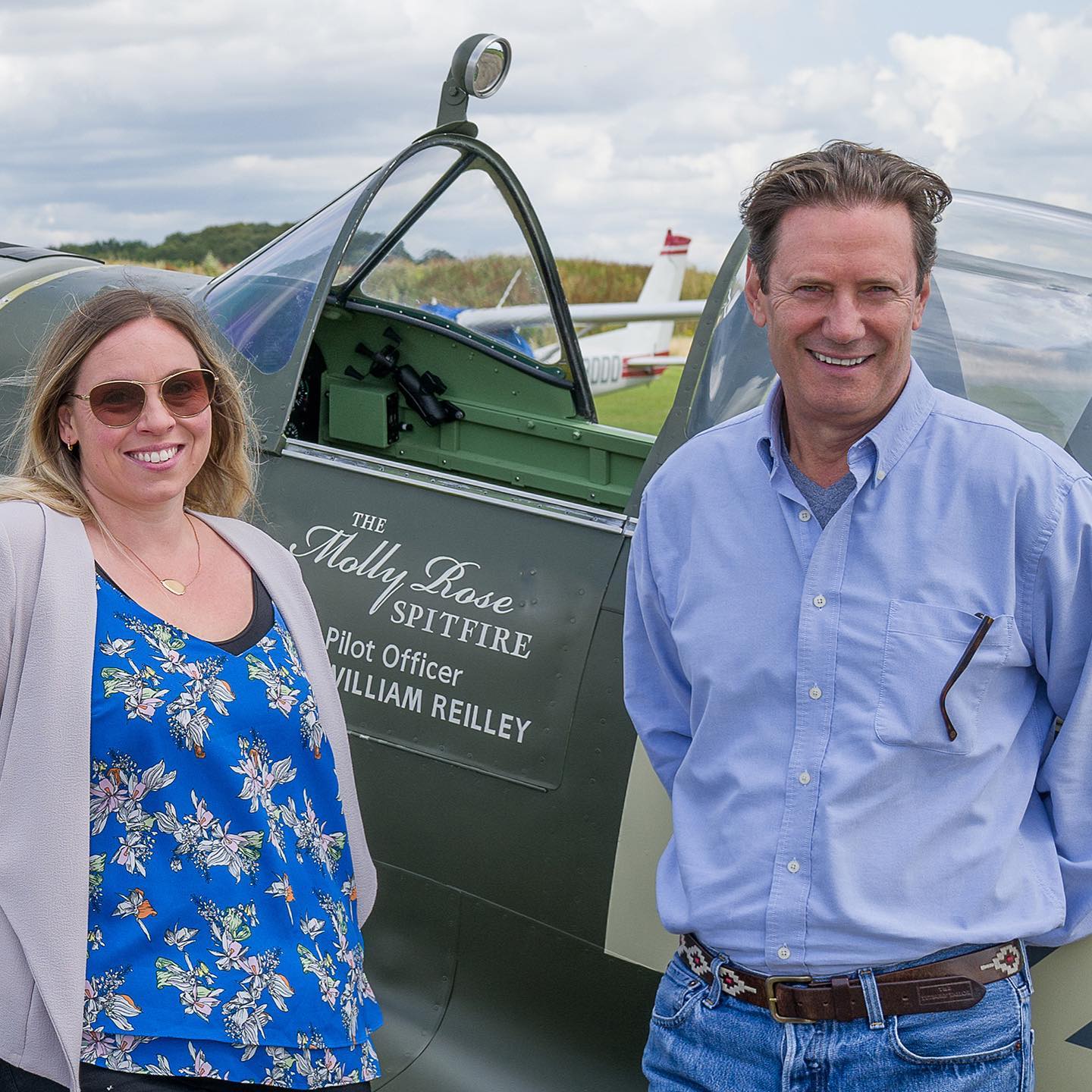 At Enstone Flying Club, the home of the incredible Spitfire Squadron. Attagirls author Paul Olavesen-Stabb with Virgin Atlantic pilot Zoe Cameron, Ambassador to the Attagirls Molly Rose Pilot Scholarship. Introducing The Molly Rose Spitfire, named after the heroine aviatrix of the Attagirls novel. The Spitfire was one of the most iconic aircraft ever made and undoubtedly one of the most elegantly shaped fighters ever conceived. @enstoneflyingclub @comeflywithzoe @mollyrosepiilotscholarship @marshall_adg @cambridgeaeroclub @paulolavesenstabb