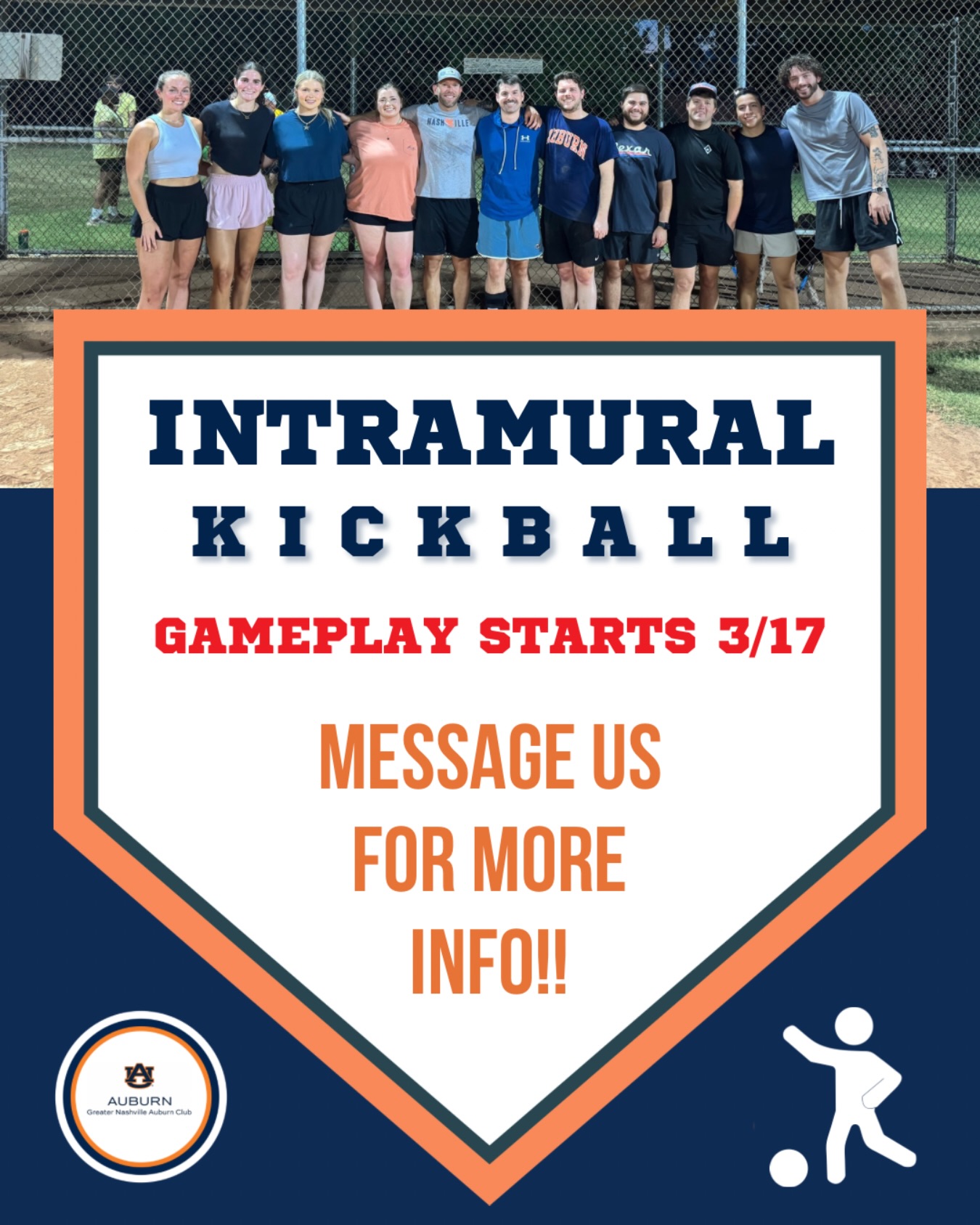 Let’s kick it!
Message us for info on how to join our Intramural Kickball team!! Gameplay starts March 17 with games on Tuesdays! No experience needed!