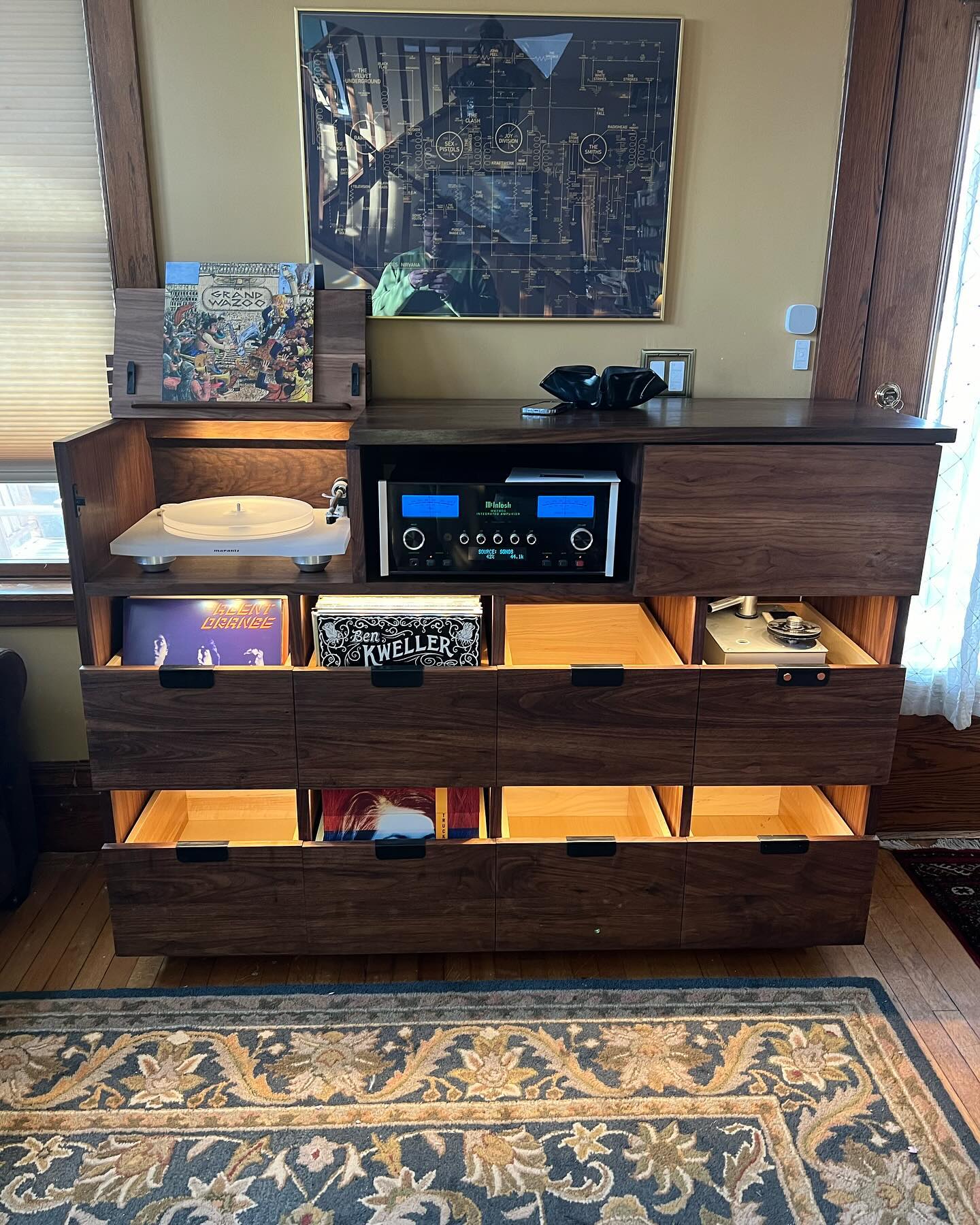 Music cabinet in walnut