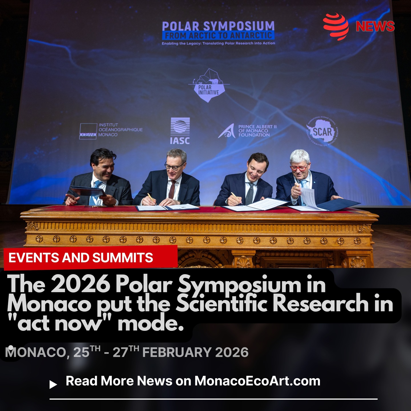 ✒🇲🇨 MONACŒCOART®
🐻❄️🐧 EVENTS AND SUMMITS
🇬🇧🇺🇸 The 2026 Polar Symposium in Monaco put the Scientific Research in "act now" mode.
🇫🇷 Le Polar Symposium 2026 à Monaco a mis la Recherche Scientifique en mode "agir maintenant".
🇮🇹 Il Polar Symposium 2026 a Monaco ha messo la Ricerca Scientifica in modalità "agisci ora".
🇪🇸 El Polar Symposium 2026 en Mónaco puso la Investigación Científica en modo "actuar ahora".
Read the full text of the article at: www.monacoecoart.com
#action #biodiversity #conservation #ecosystem #climate #ocean #mitigation #science #governance #philanthropy #cooperation #Indigenous #polar #arctic #antarctica #region #priority #initiative 📸 © @fondationprincealbert2 @fpa2.italia @fpa2espana @fpa2canada @oceanomonaco @amisdumuseeoceanographique @scar.antarctic @iasc_arctic - Contents and Layout: © MonacoEcoArt.com