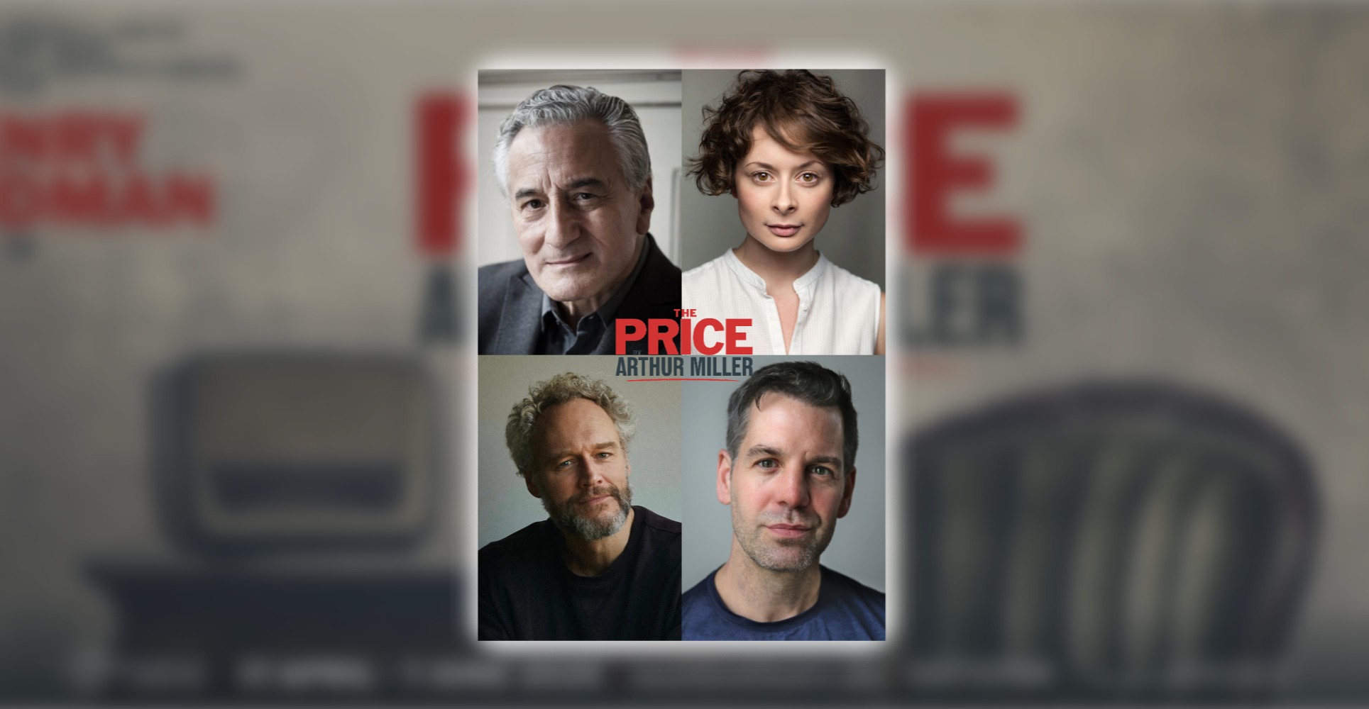 Full casting announced for Arthur Miller’s
The Price at the Marylebone Theatre, 17 April – 7 June 2026.
Double Olivier Award-winner Henry Goodman (Yes, Prime Minister, Fiddler On The Roof, The Resistible Rise of Arturo Ui) stars as Gregory Solomon and is joined by Faye Castelow (Leopoldstadt, After the Dance, The Witch of Edmonton) as Esther Franz, Elliot Cowan (A Little Life, Da Vinci’s Demons, Peaky Blinders) as Victor Franz and John Hopkins (Dr Strangelove, The 39 Steps, Poldark, Midsomer Murders) as Walter Franz.