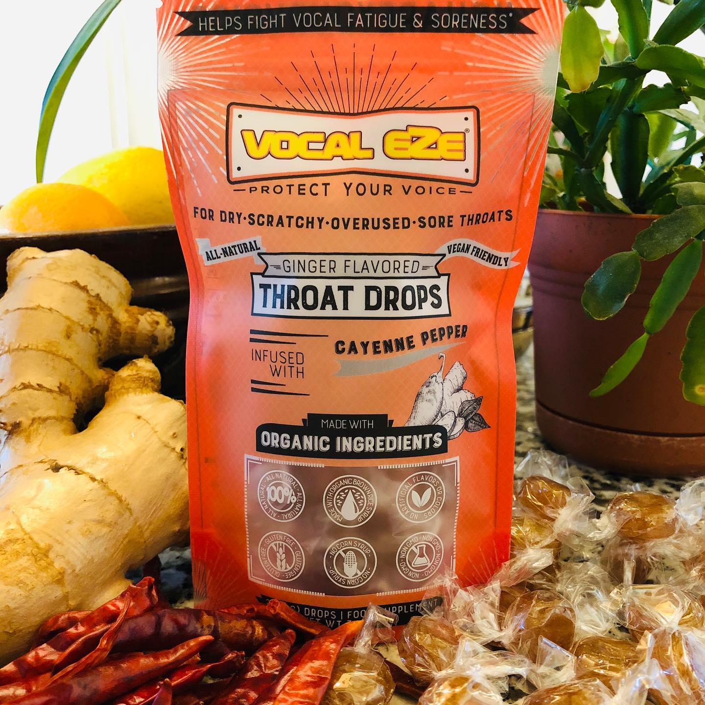 🚨NOW AVAILABLE!🚨
.
Our *Limited Edition* Vocal Eze Ginger Cayenne Drops are here! If you love the soothing nature of ginger combined with the fiery 🔥intensity of Cayenne 🌶, then this drop is your new BFF!
.
It’s the Fireball candy answer to vocal wellness, and it’ll leave you with increased airflow, clearer sinuses, and increased saliva production (no more dry mouth!) 💯💥!
.
This bad boy isn’t for everyone, but if you love heat and some serious spice, you’re going to love ❤️ our new drop!
.
👉🏻LINK IN BIO