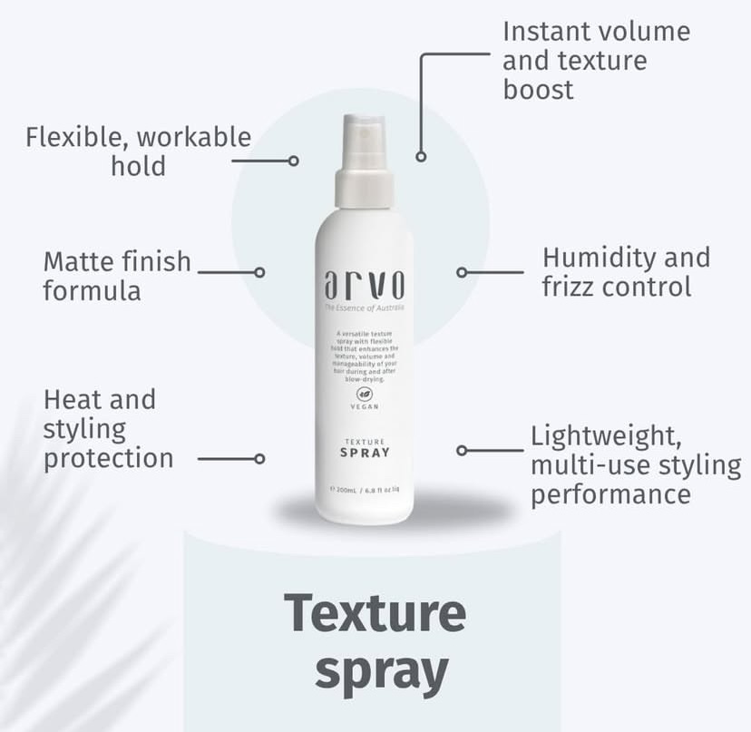 Arvo’s Texture Spray gives flexible hold without that crunchy feel, plus easy volume that holds up even in Australian humidity.
Use it on damp hair before styling, or spritz through dry hair when you want a little lift, texture and movement. 👩🏽
#arvohaircare #australianmadehaircare #texturespray #summerhaircare #veganhaircare