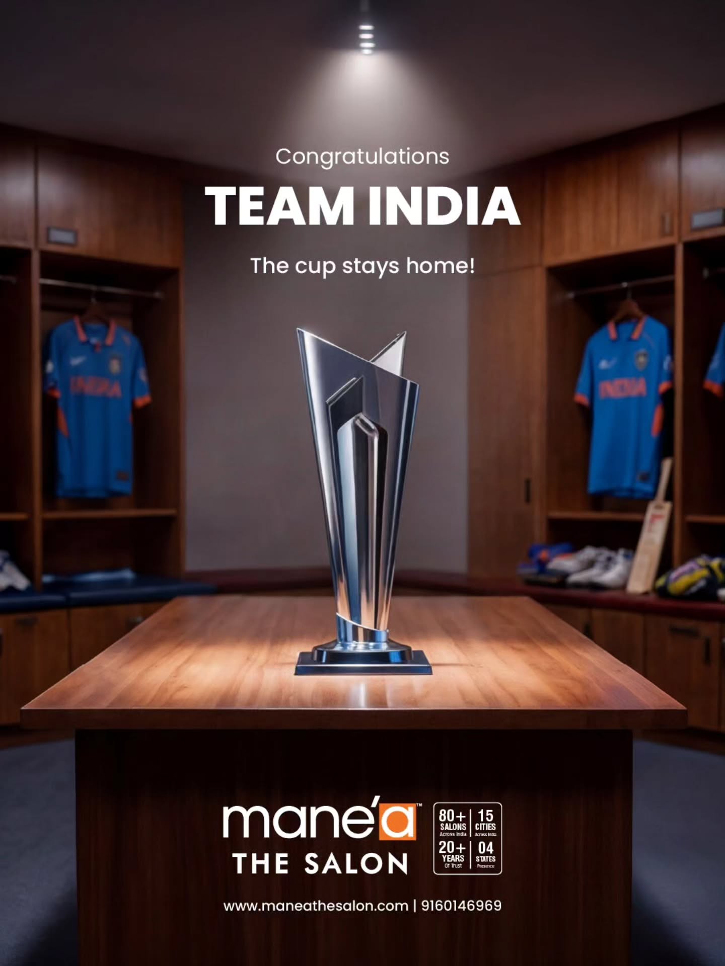 Champions. Again. 🇮🇳
India successfully retains the World Cup and writes another golden chapter in cricket history.
#t20worldcup2026 #teamindia🇮🇳 #maneaexperience #maneathesalon #Maneasalon