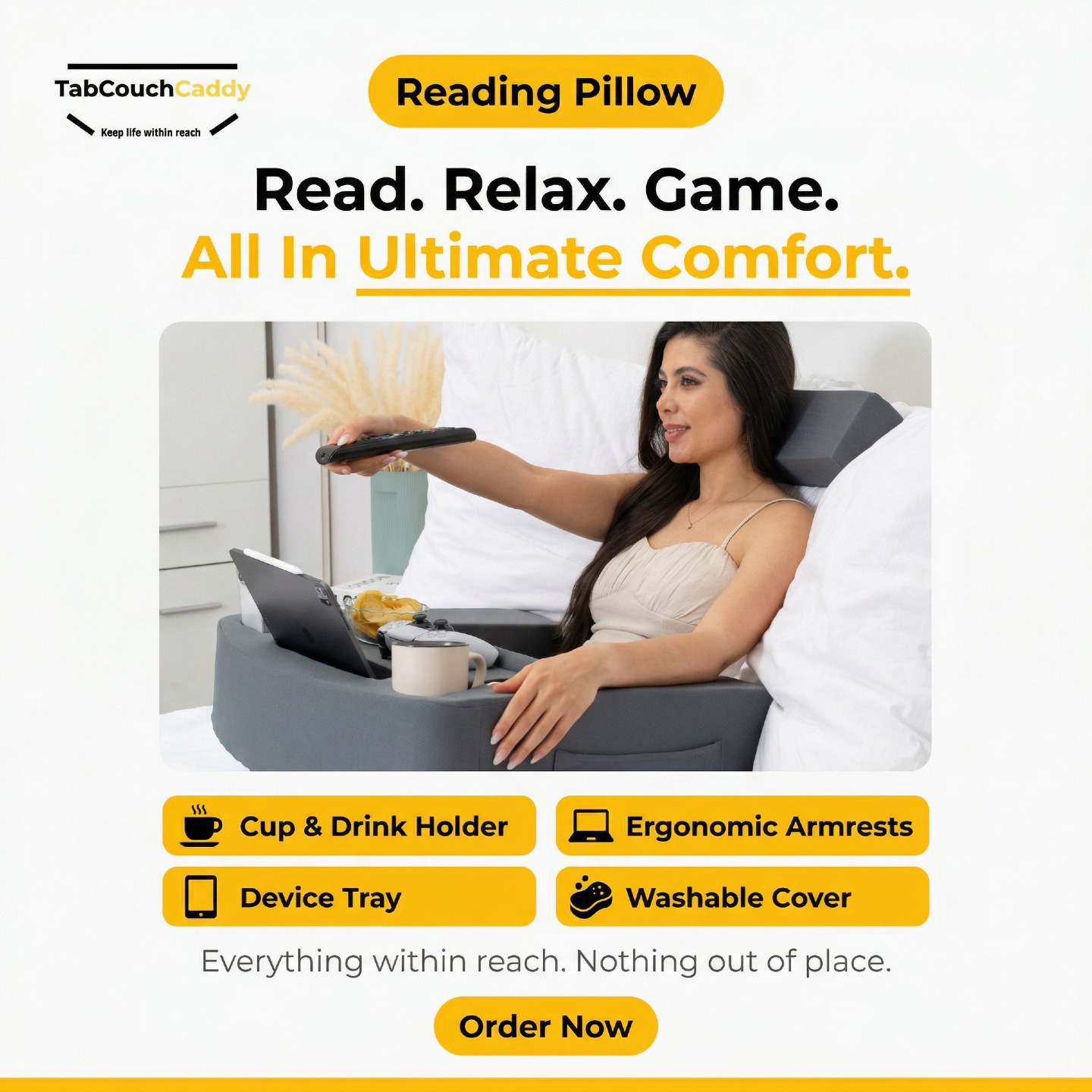 Read. Relax. Game. All in Ultimate Comfort. 📖🎮✨
Meet the TabCouchCaddy Reading Pillow — your new favorite lounge companion. Whether you're diving into a book, binge-watching, or gaming for hours, everything you need is right where you want it.
☕ Cup & Drink Holder
💻 Ergonomic Armrests
📱 Device Tray
🧼 Washable Cover
🎁 Limited-Time Offer: 10% OFF
Use code READRELAX10 at checkout!
👉 Experience total comfort today: www.tabcouchcaddy.com
#TabCouchCaddy #ReadingPillow #CozyVibes #GamingEssentials #READRELAX10