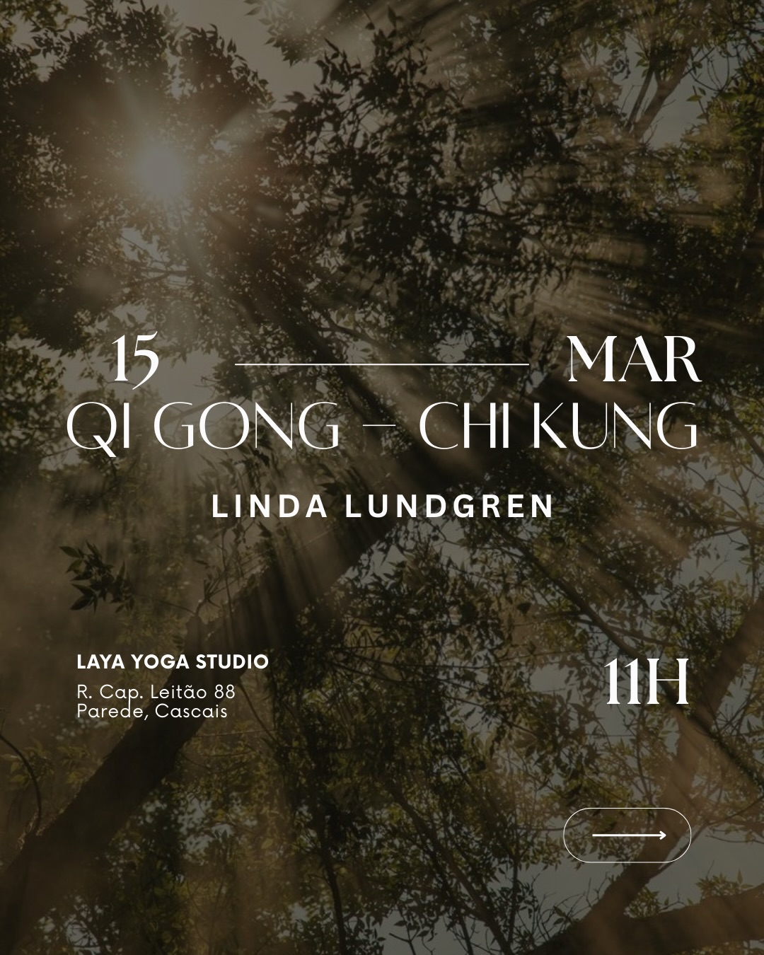 Este domingo, voltamos a cultivar a nossa energia vital.
Junta-te a nós para a 3ª aula do nosso curso de 10 sessões de Qi Gong – Chi Kung com a instrutora Linda Lundgren. Esta é a última oportunidade para novos alunos entrarem neste ciclo.
Como as sessões são independentes, podes vir apenas para esta aula avulsa ou aproveitar para te inscrever no restante curso.
15 de Março | 11H (Aula 3/10) 📍 Laya Yoga Studio (Parede, Cascais) Última chamada: Entrada de novos alunos apenas até esta 3ª aula.
Reserva o teu lugar agora via DM ou através do link na bio. Vamos regenerar?
This Sunday, we return to cultivating our vital energy.
Join us for the 3rd session of our 10-class course in Qi Gong – Chi Kung with instructor Linda Lundgren. This is the final opportunity for new students to join this cycle!
Since the sessions are independent, you can attend as a single class or sign up for the remainder of the course—this is your last chance to jump in before the group closes.
March 15th | 11:00 AM (Class 3/10) 📍 Laya Yoga Studio (Parede, Cascais) Last call: New students can only join until this 3rd session.
Book your spot now via DM or through the link in our bio. Shall we regenerate?
#QiGong #ChiKung #LayaYogaStudio #ParedeCascais #EnergiaVital