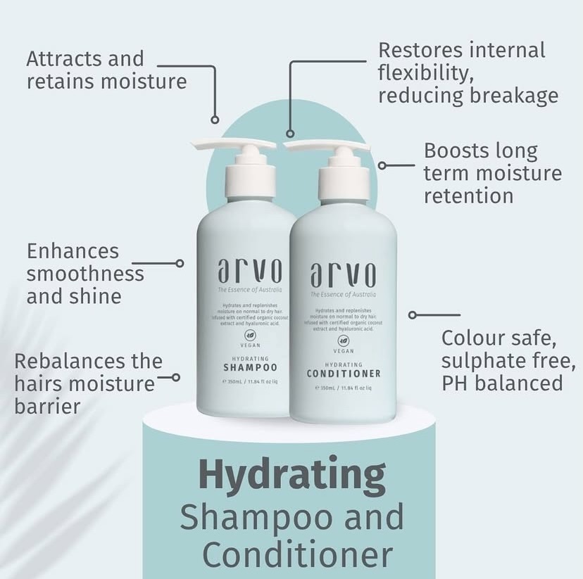 Our Hydrating Shampoo & Conditioner are made to restore balance, smoothness, and strength, helping your hair stay soft, shiny, and deeply nourished. 💦
Vegan.
Colour-safe.
Sulphate-free.
🩵
#arvohaircare #australianmadehaircare #veganhaircare #hydratedhair #silkyhair
