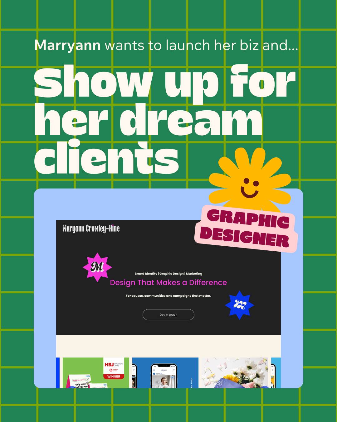 FREE WEBSITE REVIEW TIME: Maryann had a steady client list, seven years of experience, and some of the best campaign work I've seen. She was ready to go full-time and the site was just… not keeping up.
Not broken. Not terrible. Just not showing up for her the way she deserved.
So we fixed that:
💌 Got her face on there because people hire people
✨ Gave her four brilliant services an actual home
🔥 Pulled the work her dream clients would lose their minds over right to the front
🙌 Added the testimonials and FAQs that make someone land and think, right, this is the one
She's got a launch coming. The site's ready for it now. Bloody love that for her.
If your site is working hard but not quite hard enough, DM me your link.
Free, no catch, no weird sales call after. Just an outside perspective from someone who does this every day. 💌