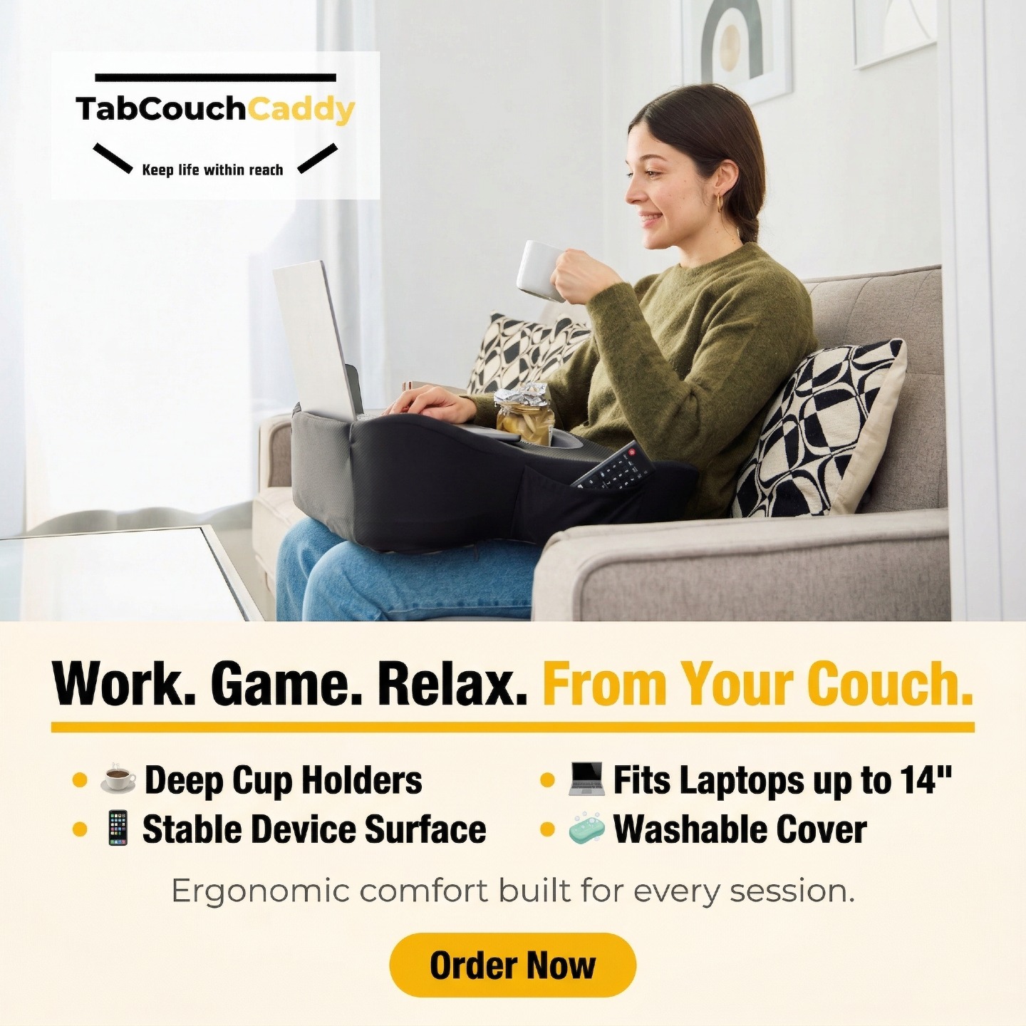 Your Cozy Command Center, Anywhere You Go 💻🛋️
Work, study, or create in total comfort with the TabCouchCaddy Lap Desk Pillow. Designed to keep you supported and organized, whether you're on the couch, in bed, or on the go.
✨ Angled surface for ergonomic typing
✨ Soft padded base for lap comfort
✨ Built-in storage for devices & essentials
✨ Lightweight and perfectly portable
🎁 15% OFF with code LAPDESK15
👉 Upgrade your workspace today: www.tabcouchcaddy.com
#TabCouchCaddy #LapDesk #WorkFromHome #CozyProductivity #LAPDESK15