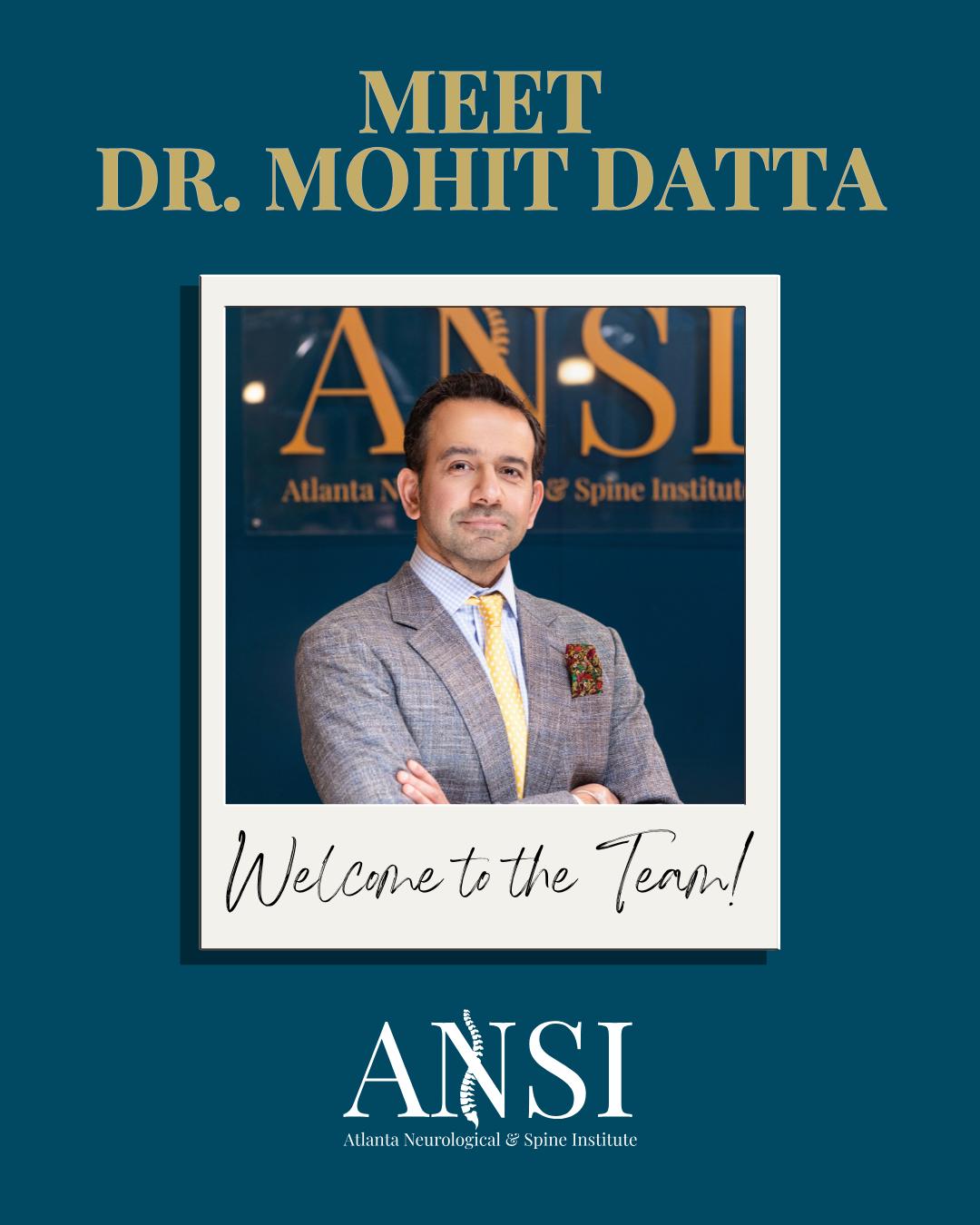 Meet Dr. Mohit Datta 👋
With advanced fellowship training in Neuro Critical Care from Johns Hopkins and years of experience treating traumatic brain injury, concussion, stroke, epilepsy, and more, Dr. Datta is dedicated to delivering expert, patient-centered neurological care. We’re honored to have him.
🔗 Learn more about Dr. Datta at the link in our bio.
.
.
.
#ANSI #AtlantaSpineExperts