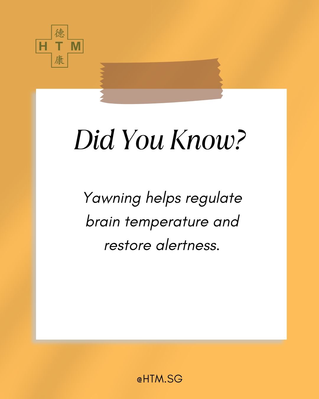 Yawning helps regulate brain temperature and restore alertness.
📌 Follow us for more science-backed health insights.
#SingaporeWellness #SGHealth #HTMCommunity #HealingTogether #ClinicCare"