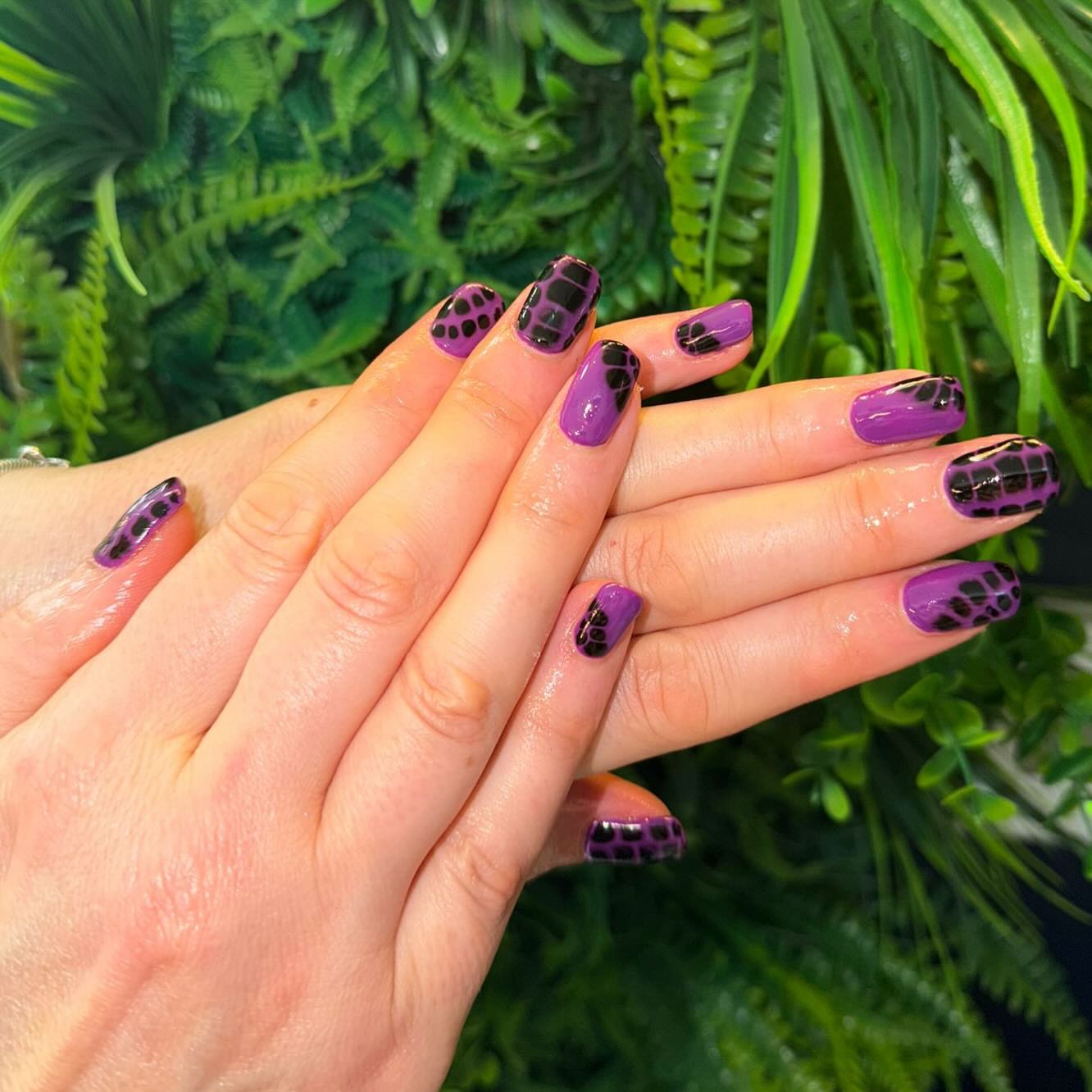 Crocodile skin vibes 🐊💜
Obsessed with this bold crocodile skin nail design created by our talented Senior Beautician Jemma. The rich purple base paired with glossy black croc detailing gives the perfect mix of edgy and glam.
If you’re looking for statement nails, this textured reptile-inspired design is definitely one to try! ✨💅