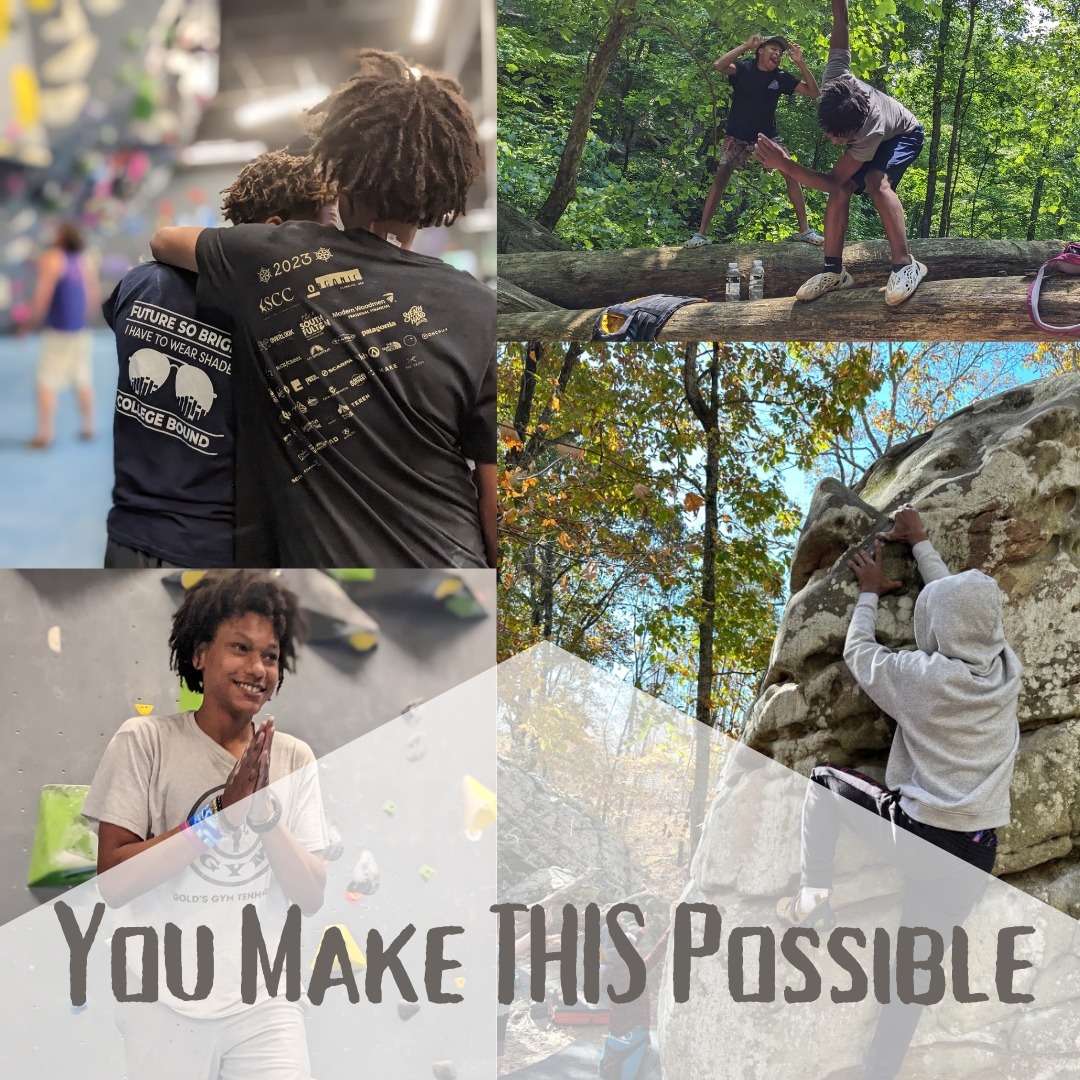🌟Hello🌟Giving🌟Tuesday🌟. Excited to ⚡donate⚡to a hyper-local, outdoor and youth-oriented organization? Does it bring you joy to know your money goes straight to programming and experiences that provide opportunities to youth, on and off the climbing wall?
🔥Go to link in bio to donate to @we_climb_chatt today!!
Small donations go far for our programming. Items like crash pads, climbing shoes, insurance for our activities, and transportation to ensure we can get kids to the crag all are less-visible costs that we plan for each year. Be a part of bringing joy to these kids, and supporting our mission.
🔗Learn more about WeClimb via link in bio!