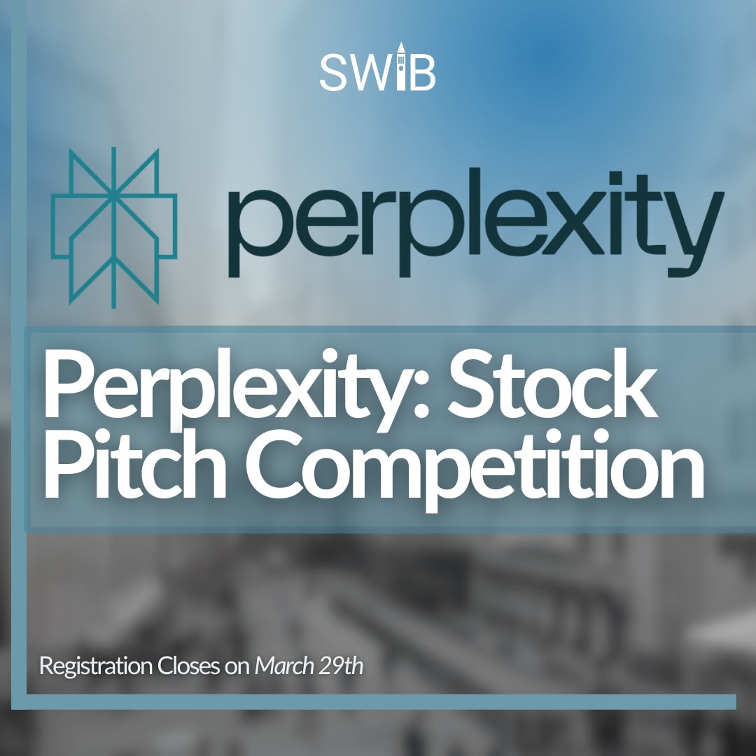 We are excited to partner with @perplexity in their Inaugural Stock Pitch Competition. This competition brings together top student investors to pitch a public stock, using only Perplexity to power their research. You do NOT have to be SWIB-affiliated to participate. There will be a $17,500 prize pool and an elite panel of judges: Dan Loeb (Founder & CEO of Third Point), Philippe Laffont (Founder & CIO of Coatue), and Dmitry Shevelenko (Board member of Lazard and CBO at Perplexity). You will also pitch to hedge funds, investment banks, and more.
INDIVIDUAL SUBMISSION ALLOWED ONLY! The competition’s pitch submission is entirely virtual. There is no live presentation component.