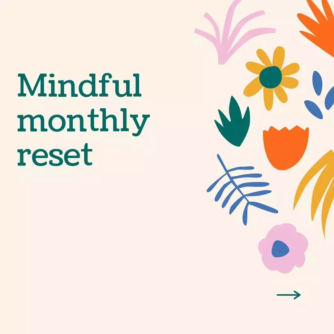Take some time to reflect on the previous month and reset for the new month♥️