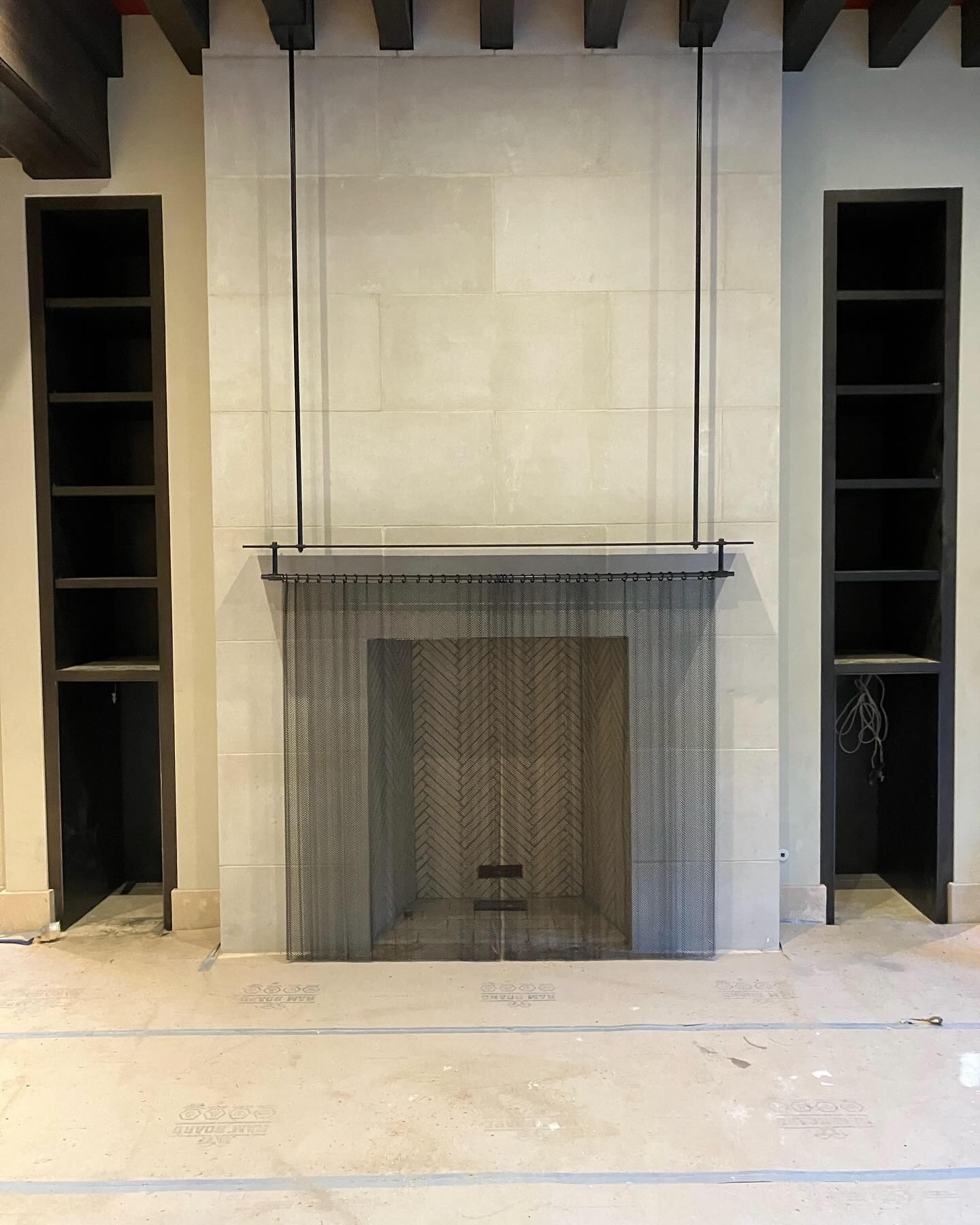 Thanks to @markmetalworks for making the vision of this fireplace mantel/screen a reality. #authenticarchitecture