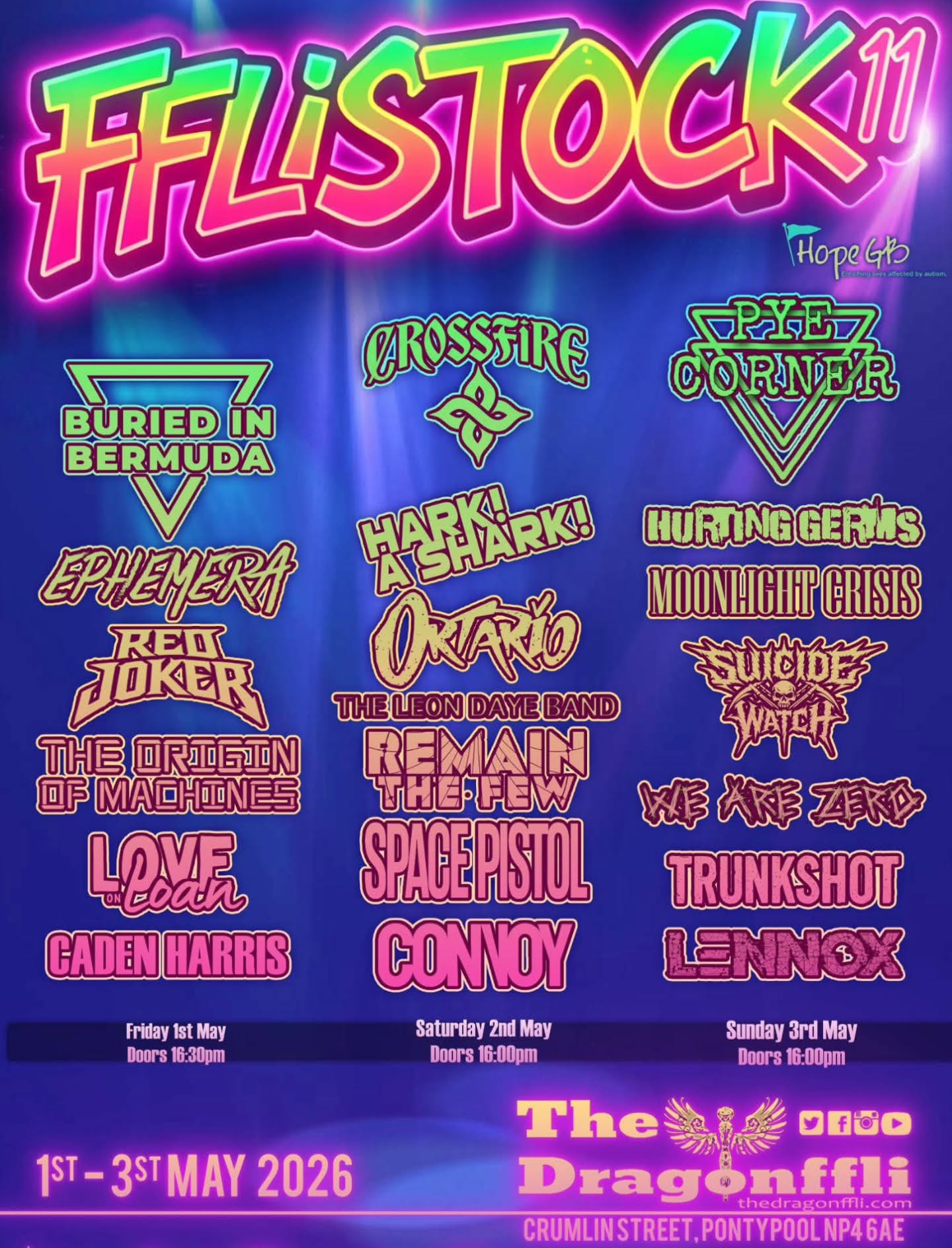 Pontypool! š“ó §ó ¢ó ·ó ¬ó ³ó æ
For the first time in over 3 years we are returning to @thedragonffli!
This time, we headline Fflistock 11 on Friday 1st May! š¤
Support the local Welsh scene and come along to one or all of the festival days for some guaranteed great music, great people and great beer. ā¤ļø
See you there!
BIB x
-----
#buriedinbermuda #walesmusicscene #pontypool #fflistock11 #thedragonffli