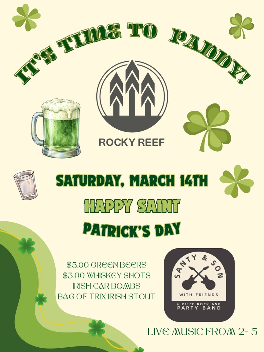 Come get your Irish on and join us this Saturday for our St. Patrick’s Day party! ☘️🇮🇪🍻